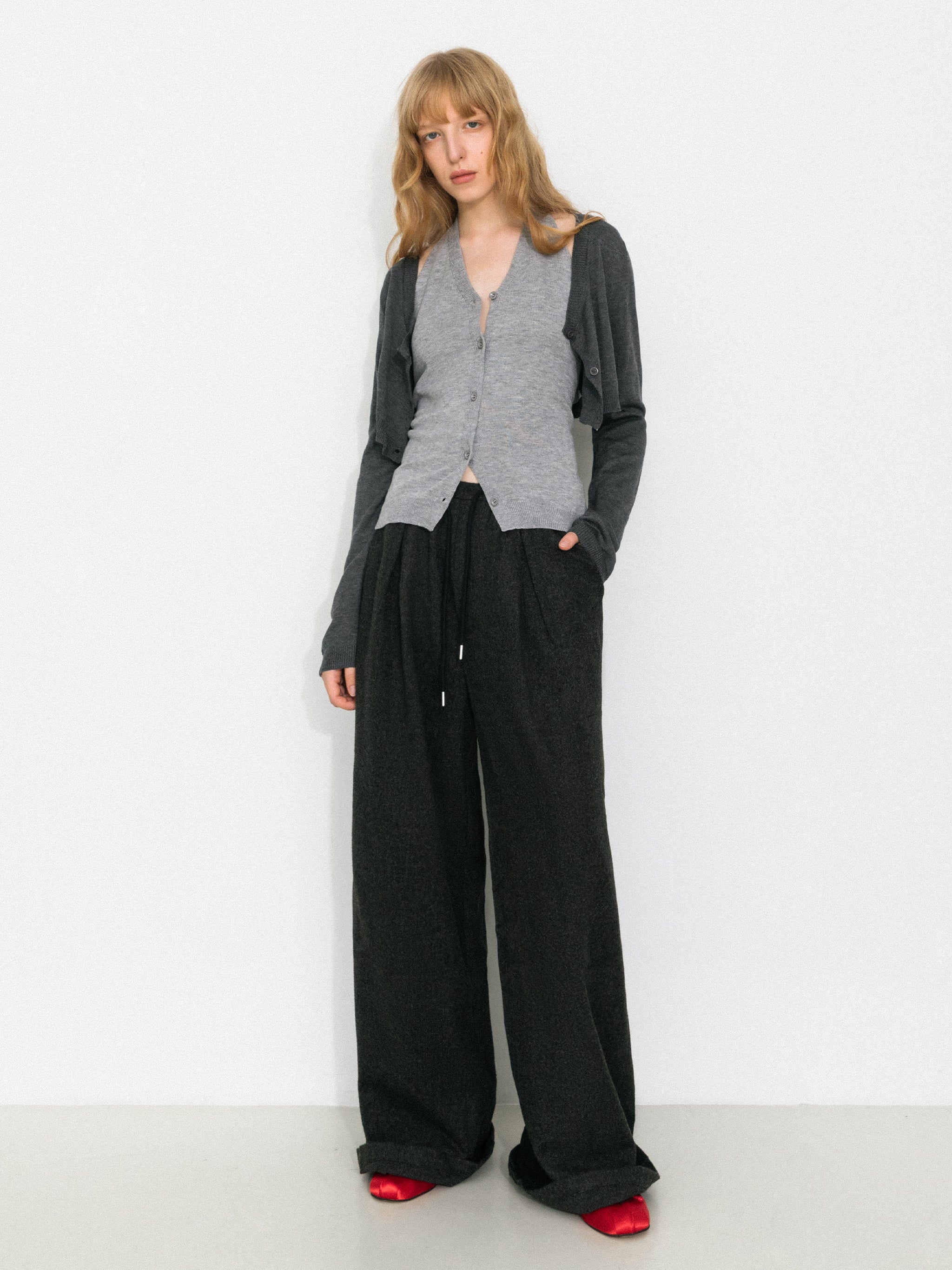 Minimal Color-Block Halter Two-Piece Top - Image 2