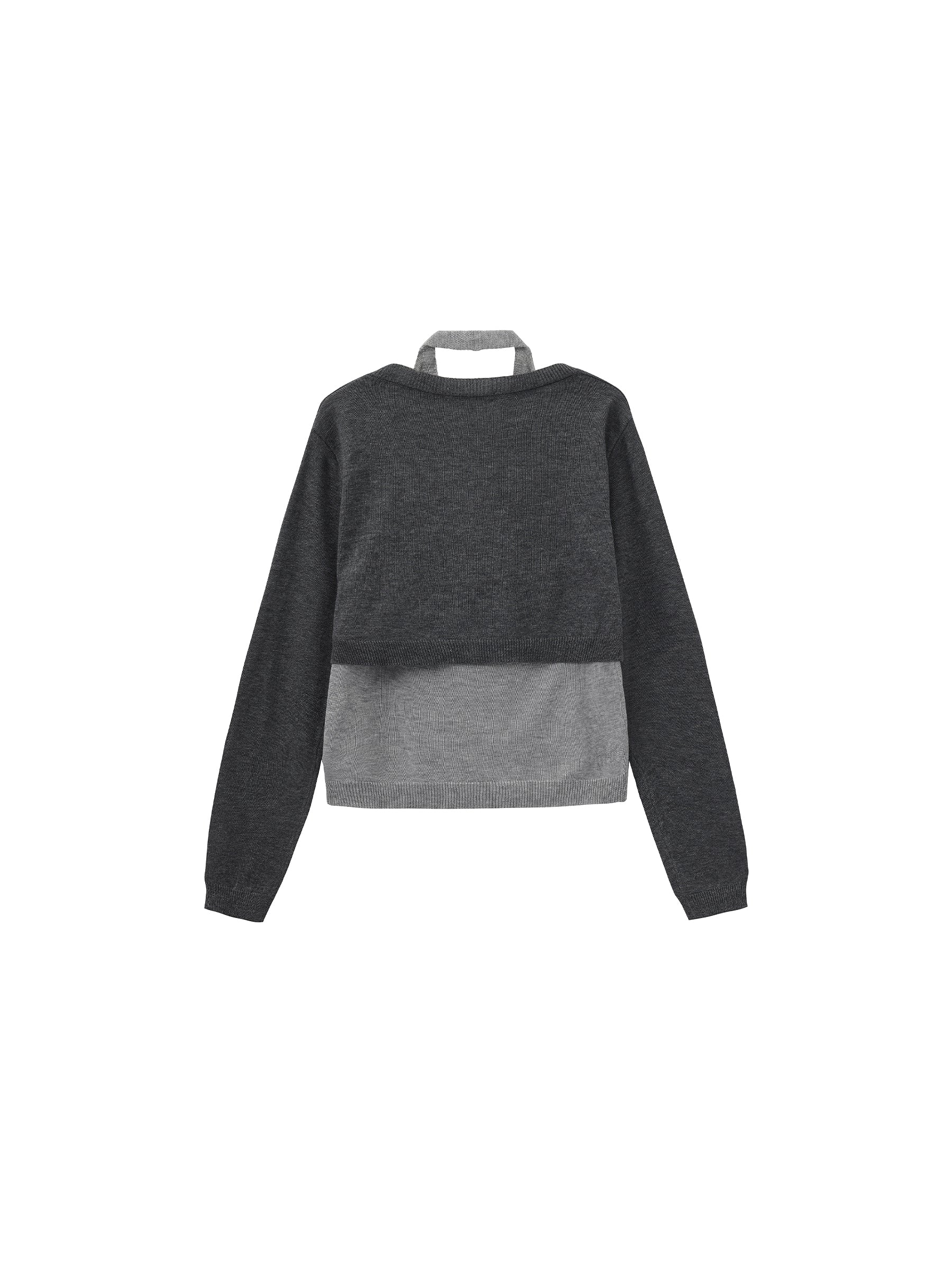 Minimal Color-Block Halter Two-Piece Top - Image 8