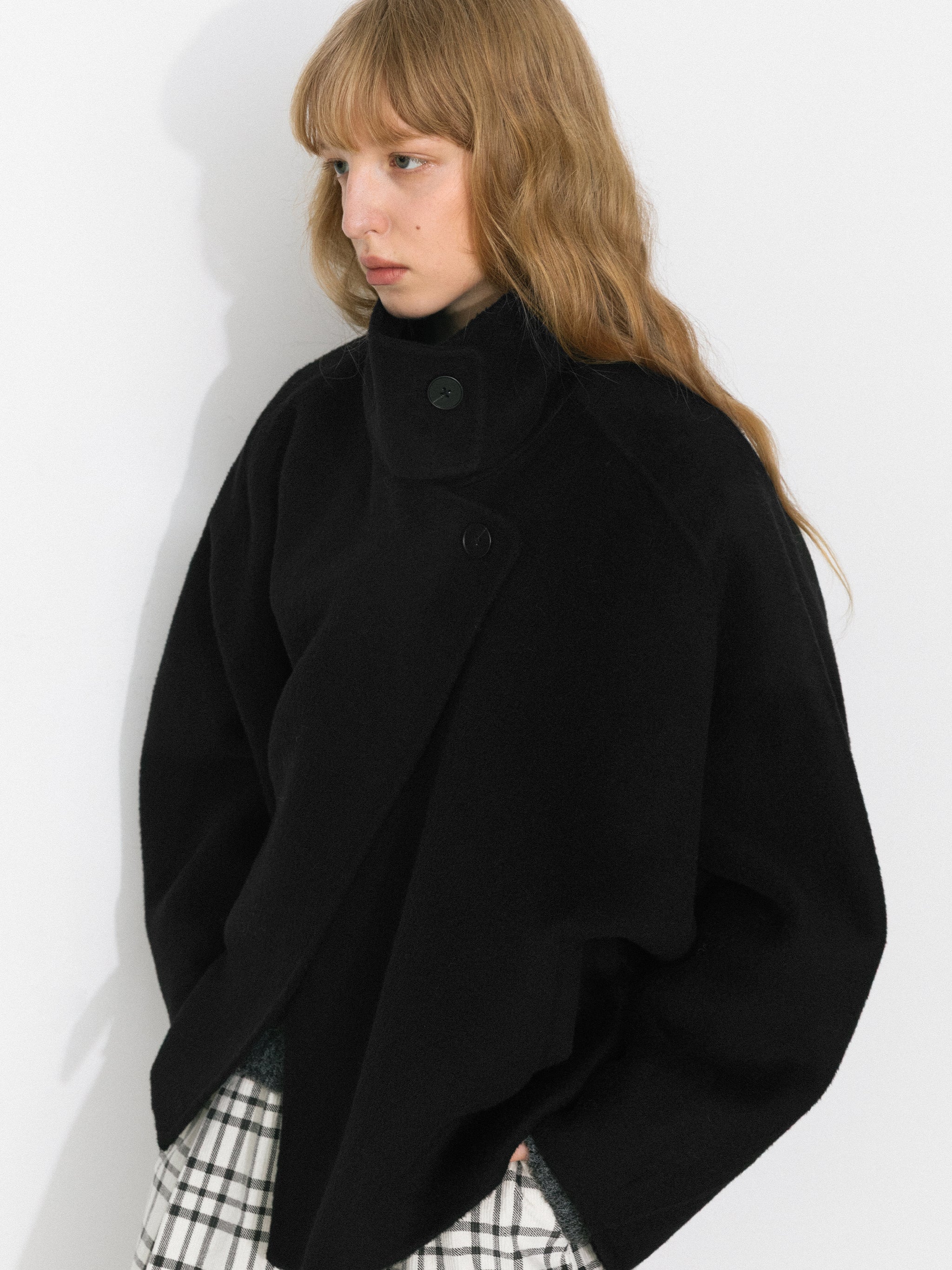 100% Wool Casual Stand-Collar Cropped Jacket - Image 4