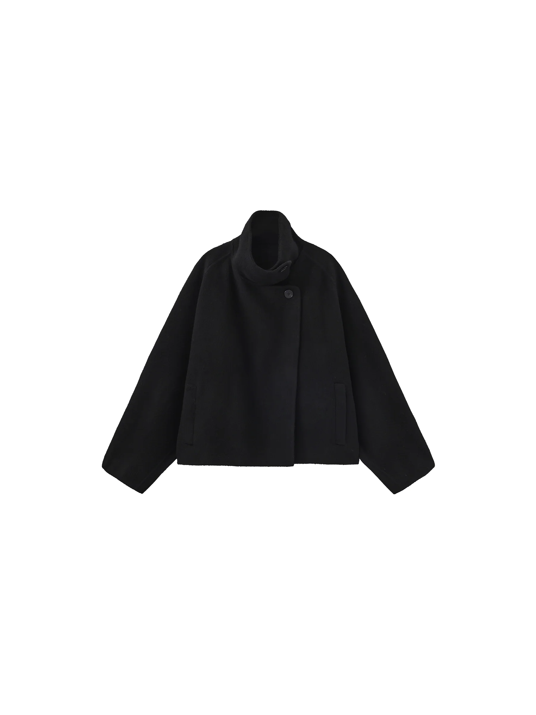 100% Wool Casual Stand-Collar Cropped Jacket - Image 7