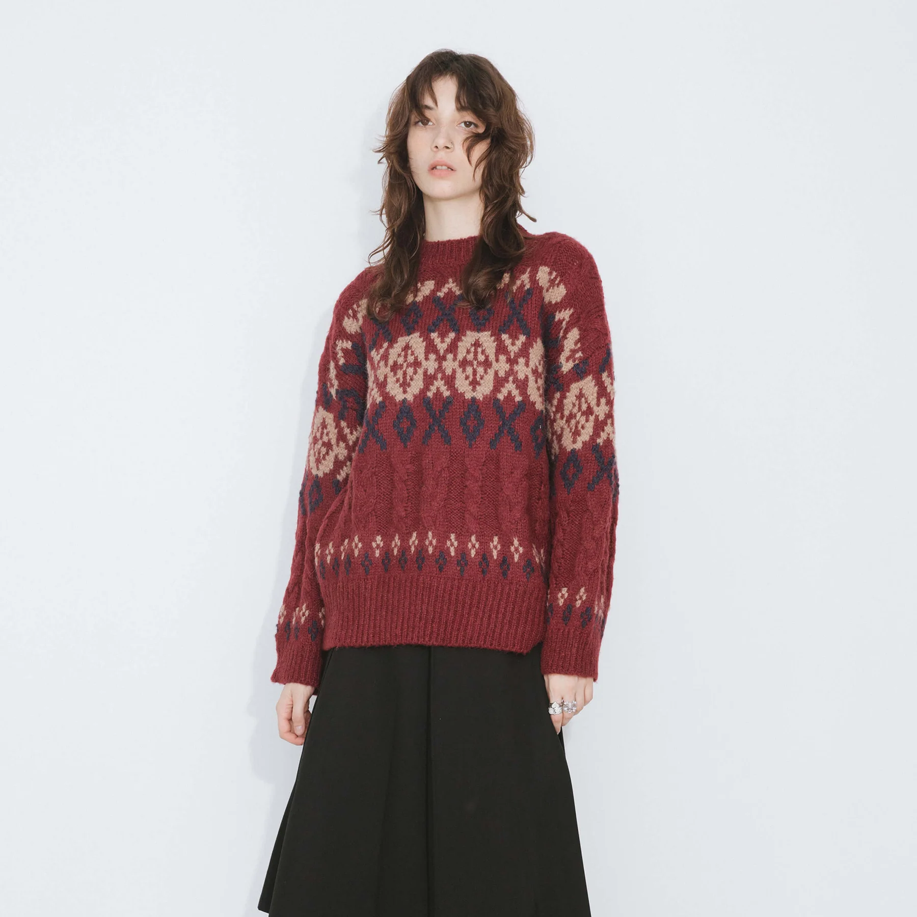 Mock Neck Boxy Knit Sweater - Image 7