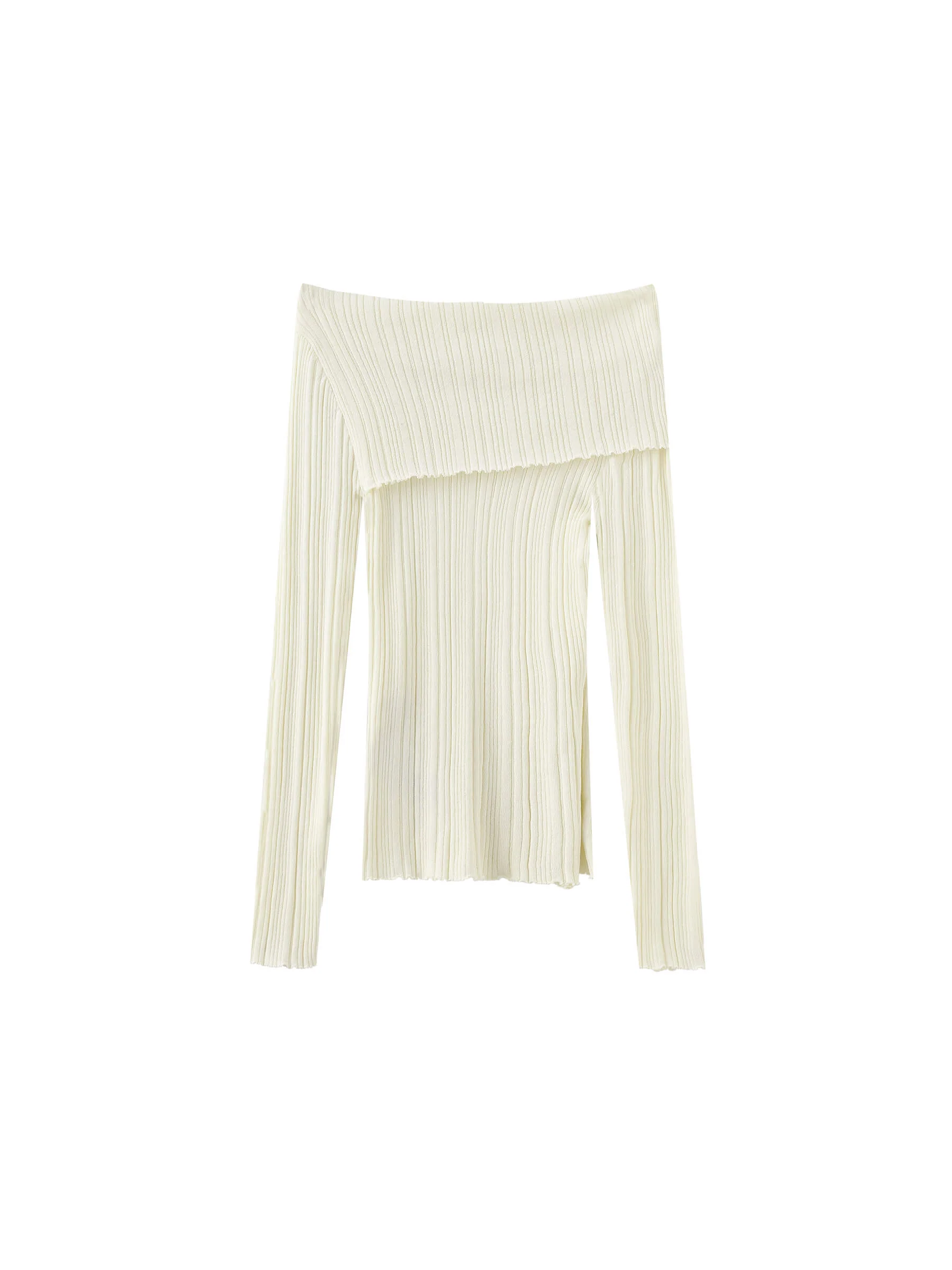 Off-Shoulder Long Sleeve Fitted Top - Image 17