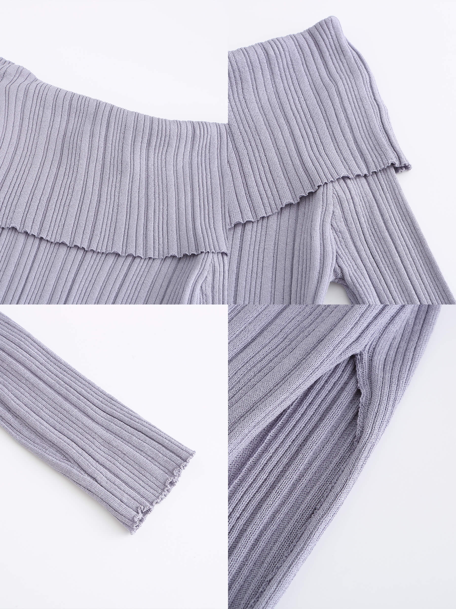 Off-Shoulder Long Sleeve Fitted Top - Image 20