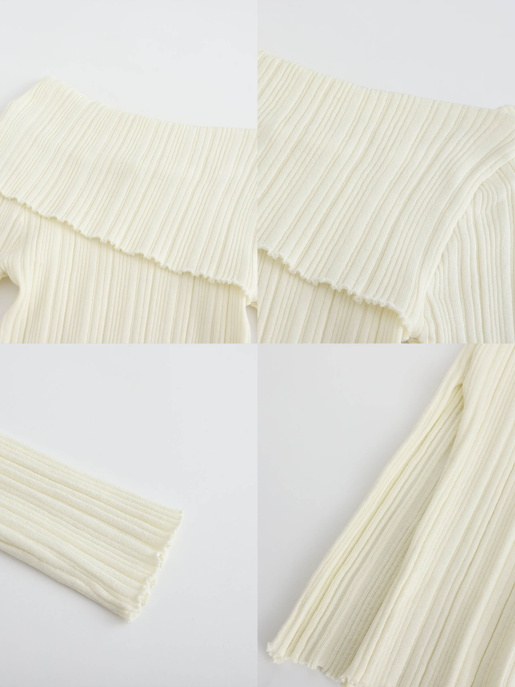 Off-Shoulder Long Sleeve Fitted Top - Image 21