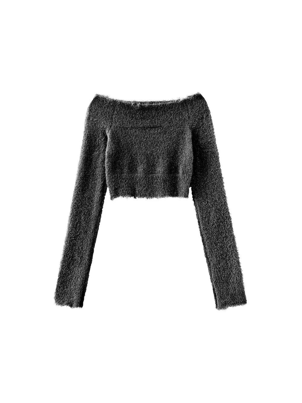 Off-Shoulder Long Sleeve Knit Crop Top - Image 22