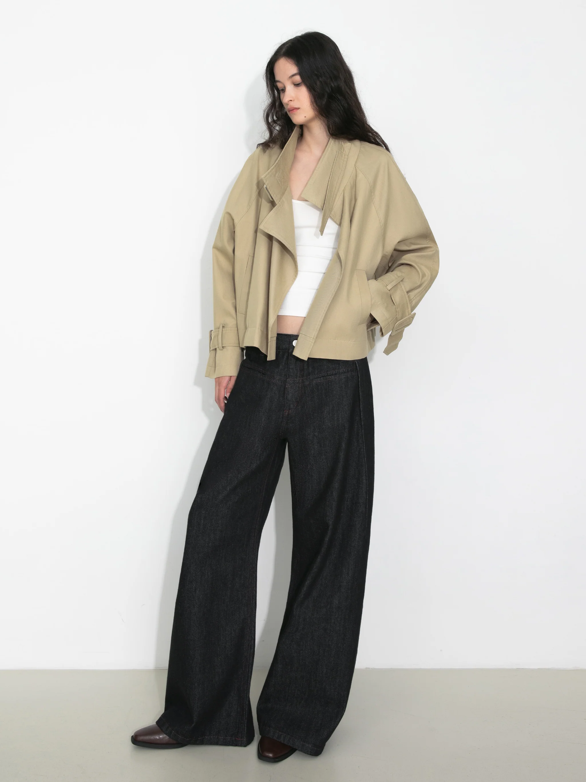 Overlay Cropped Trench Coat - Image 11