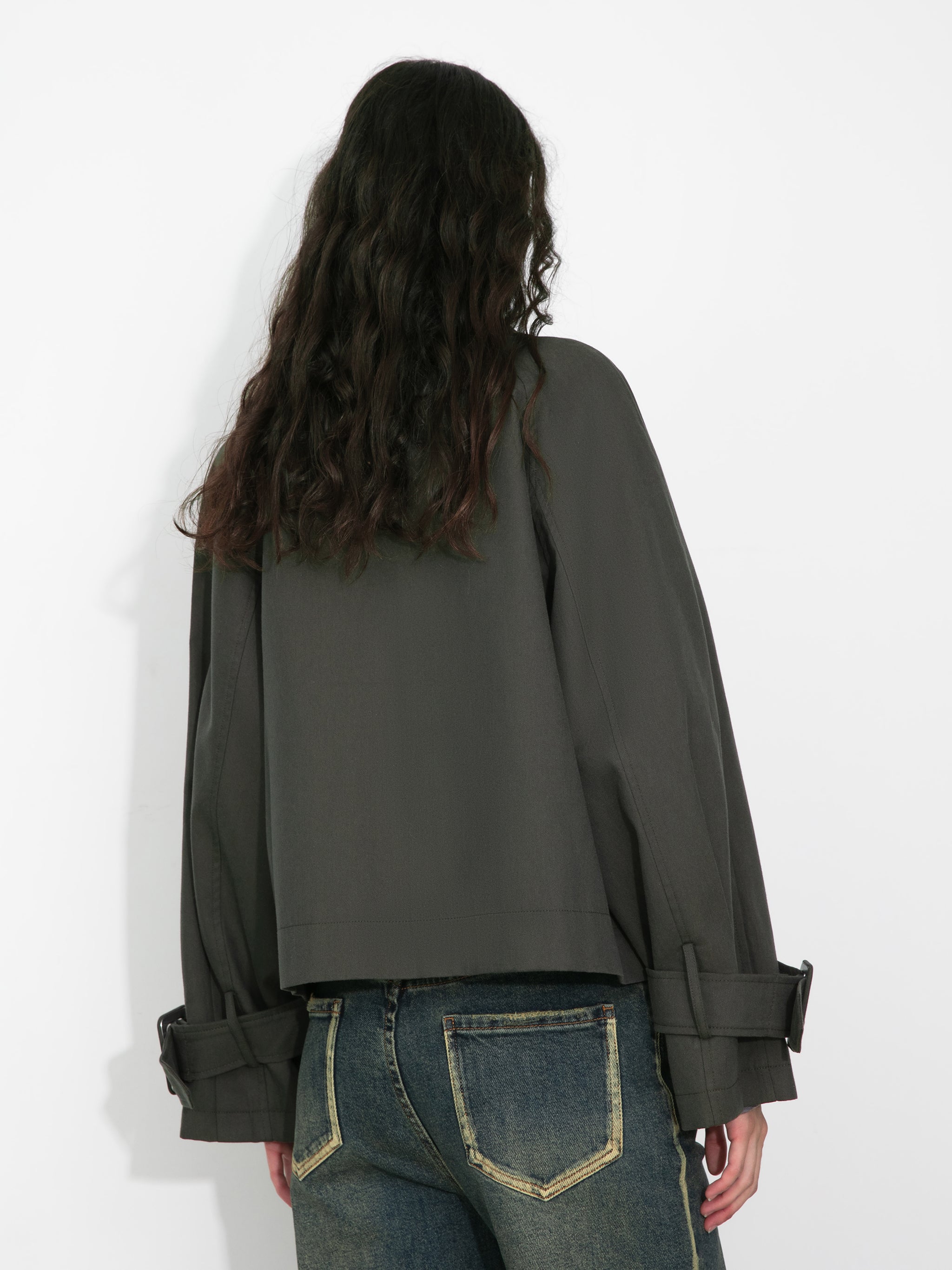 Overlay Cropped Trench Coat - Image 6
