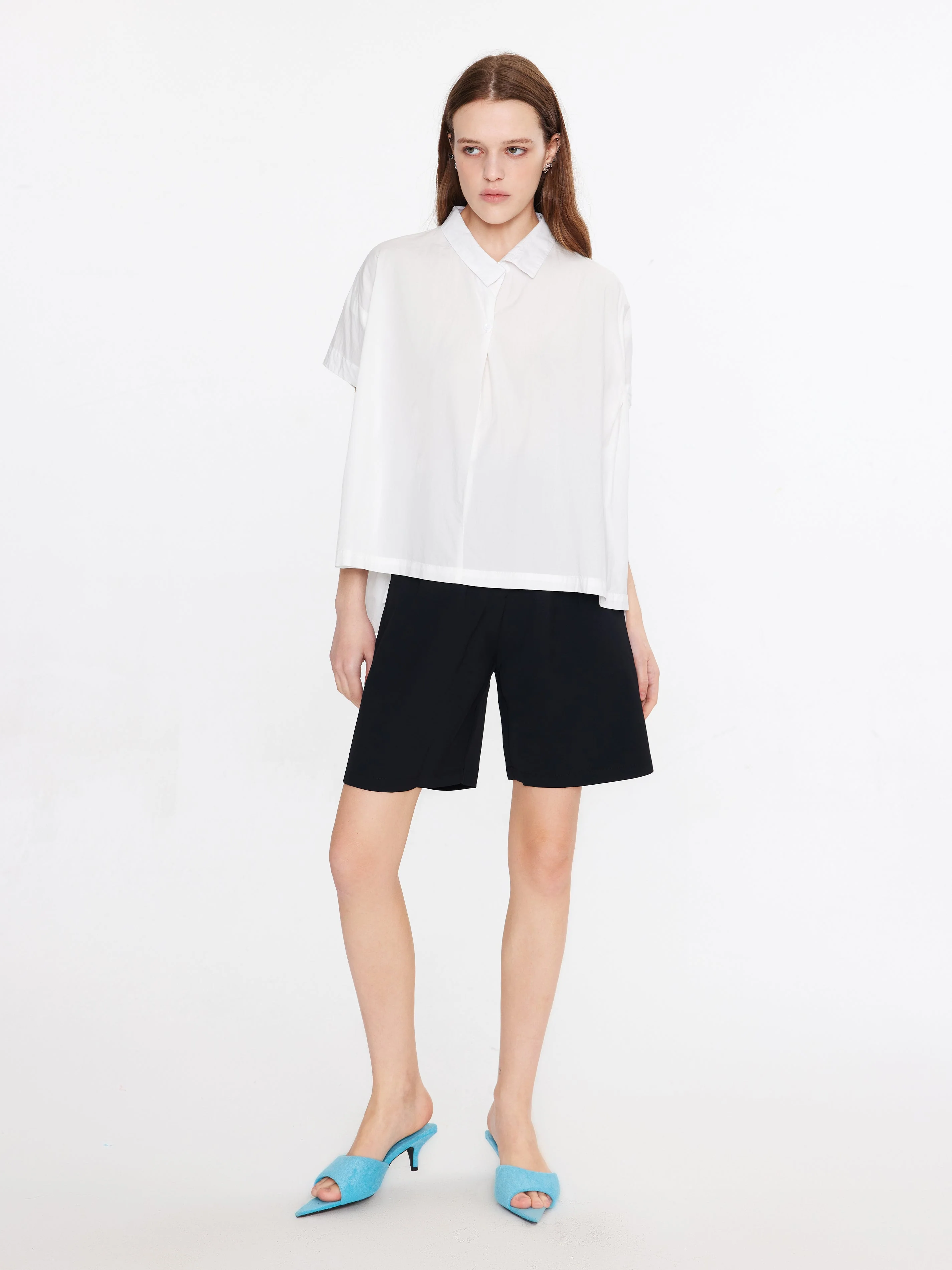 Oversized Asymmetrical White Shirt - Image 2