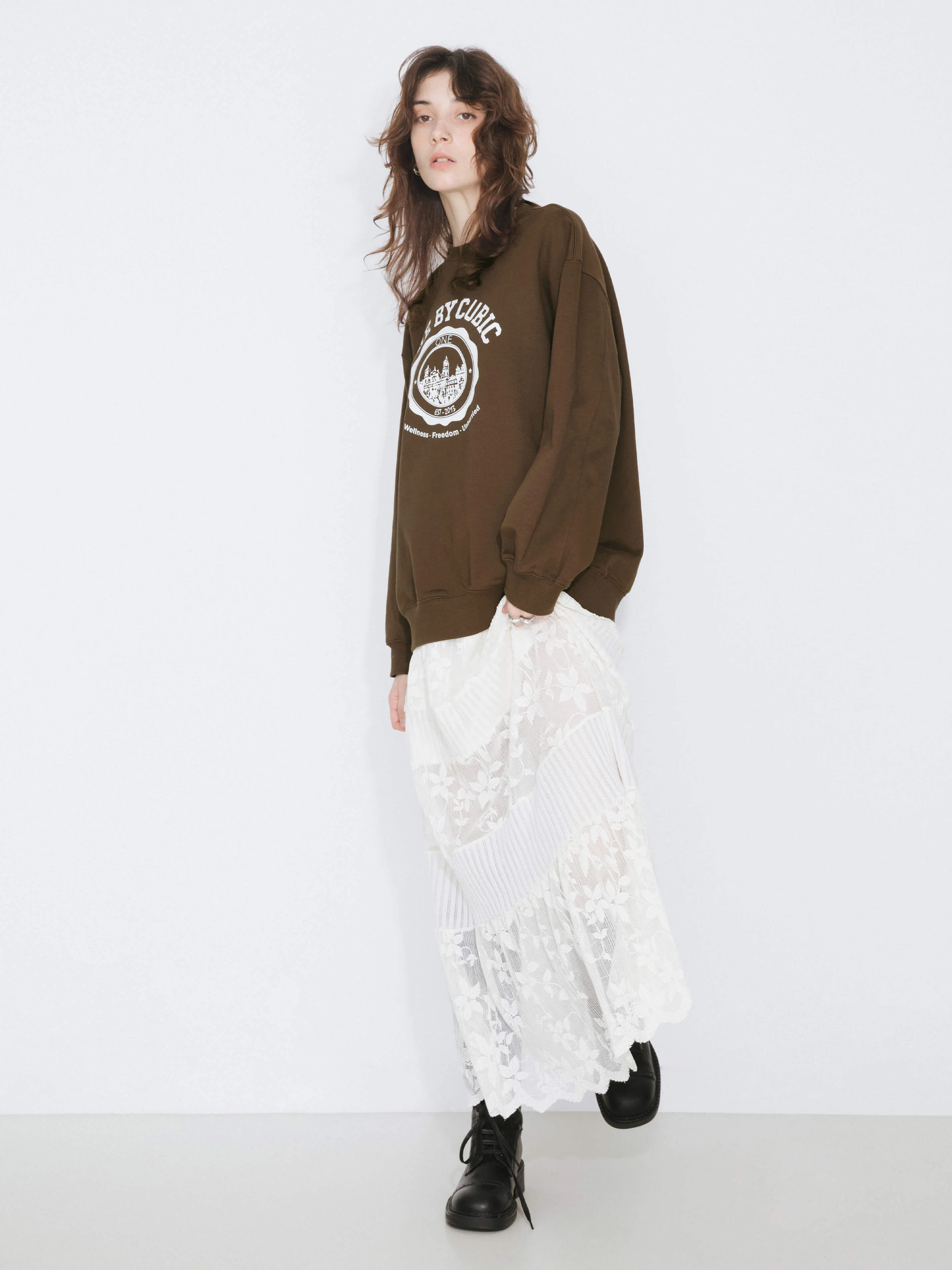 ONE BY CUBIC Oversized Crew Neck 100% Cotton Sweatshirt - Image 6