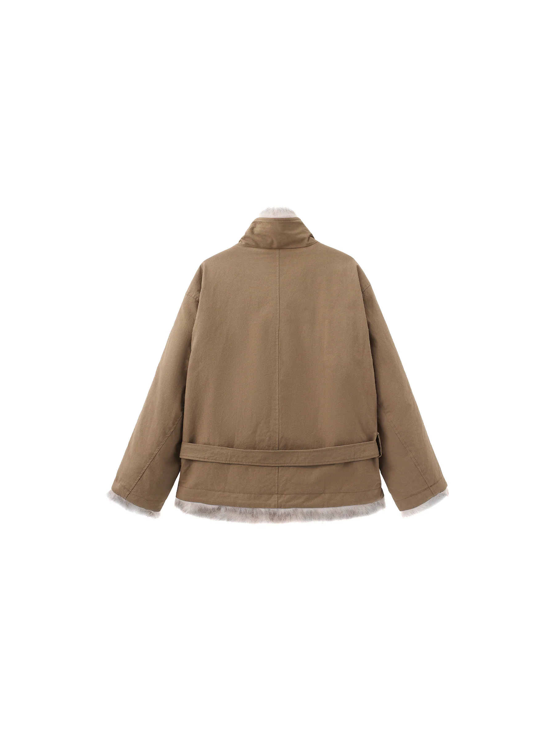 Oversized Faux Fur Hybrid Coat - Image 8
