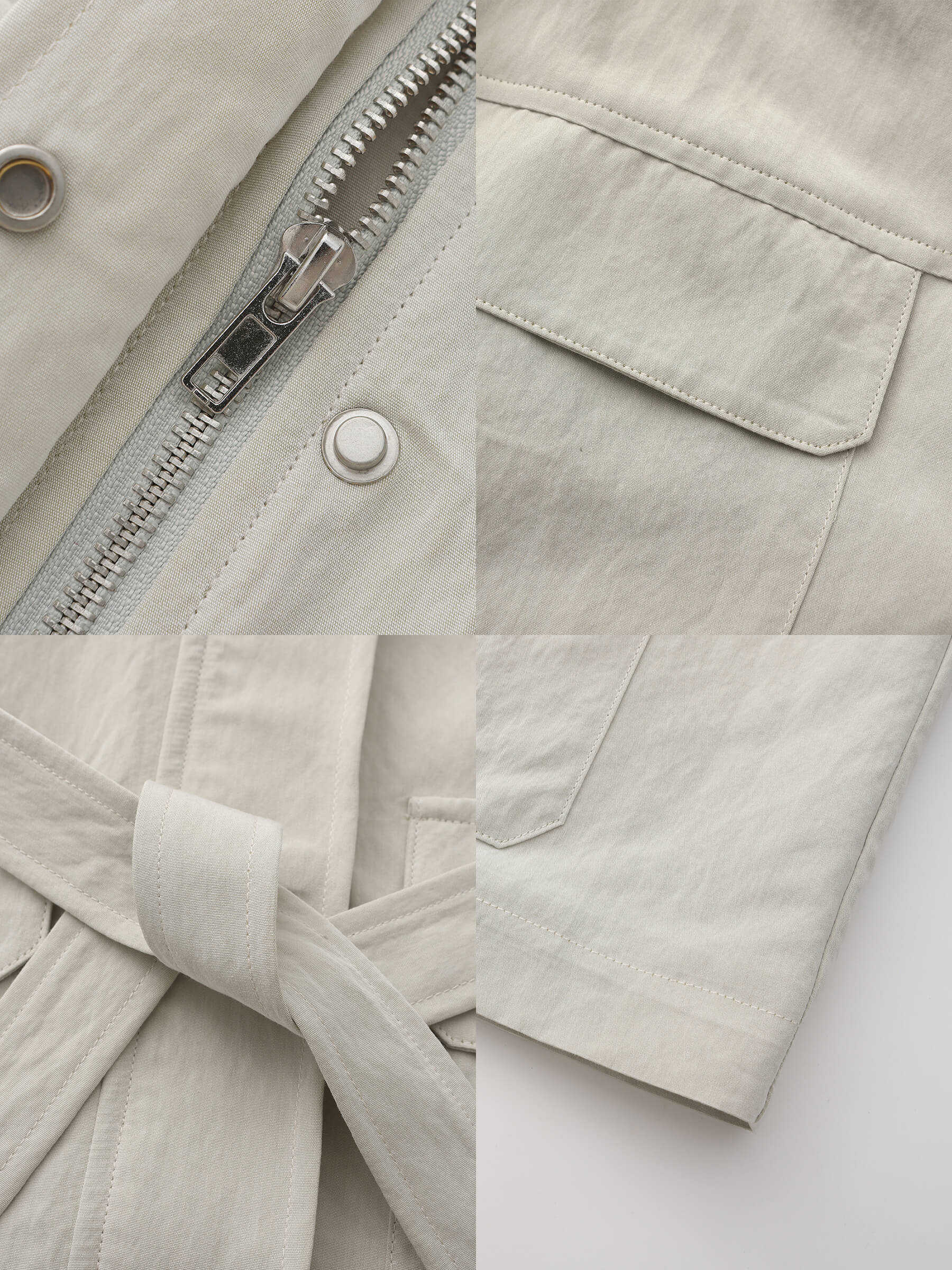 Oversized Funnel Neck Cropped Cargo Jacket - Image 19