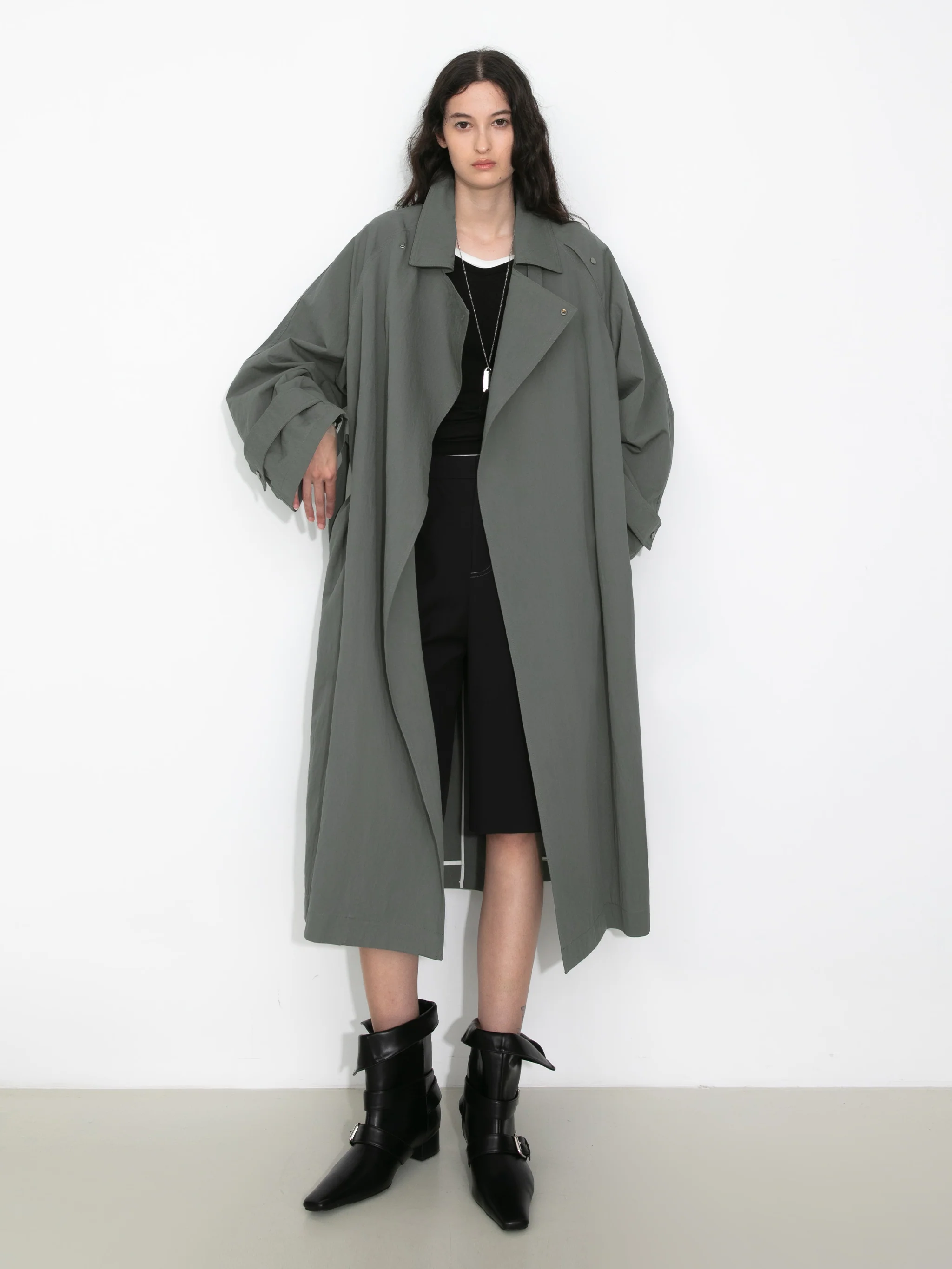 Oversized Large Lapel Long Trench Coat