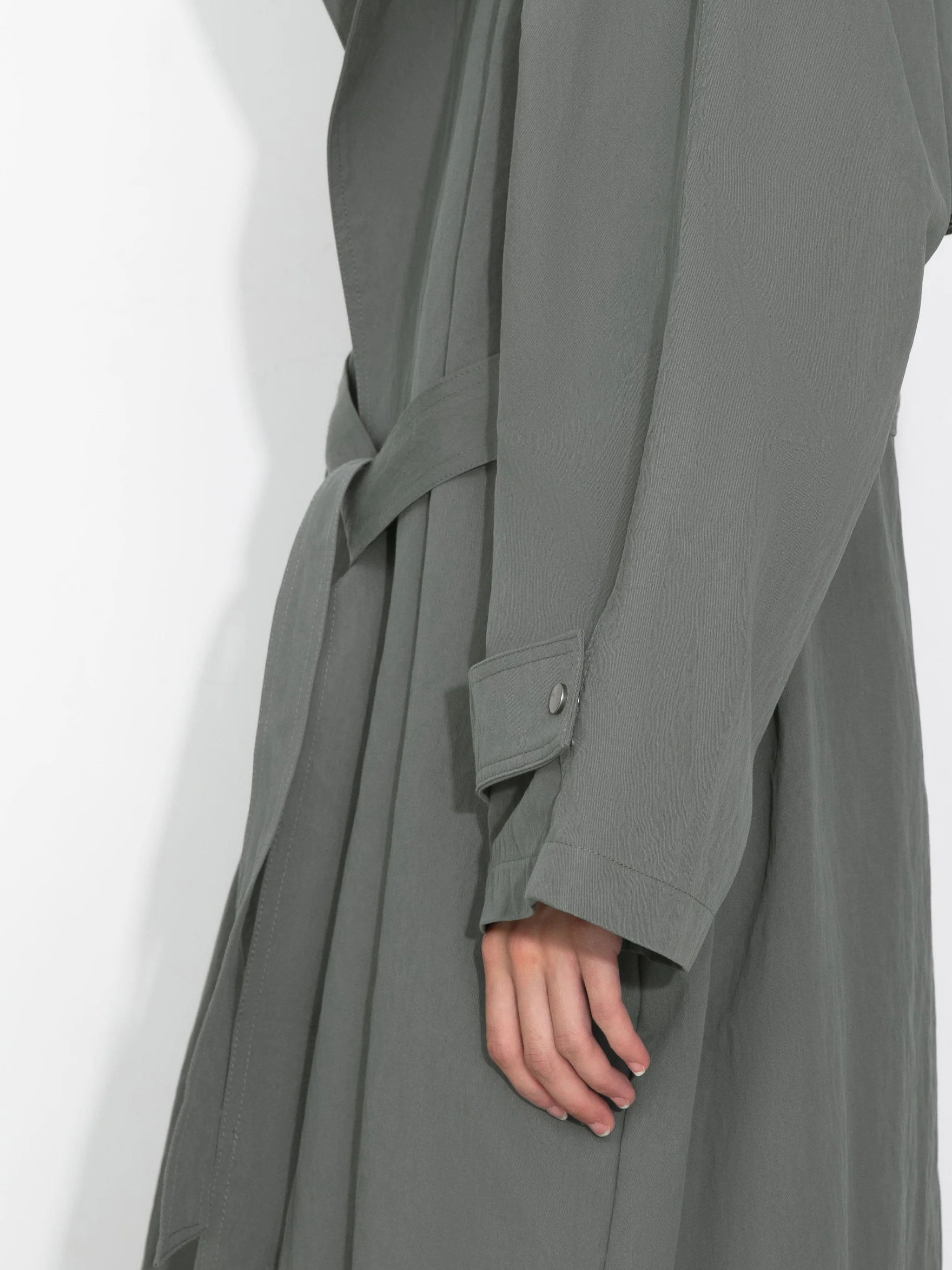 Oversized Large Lapel Long Trench Coat - Image 4