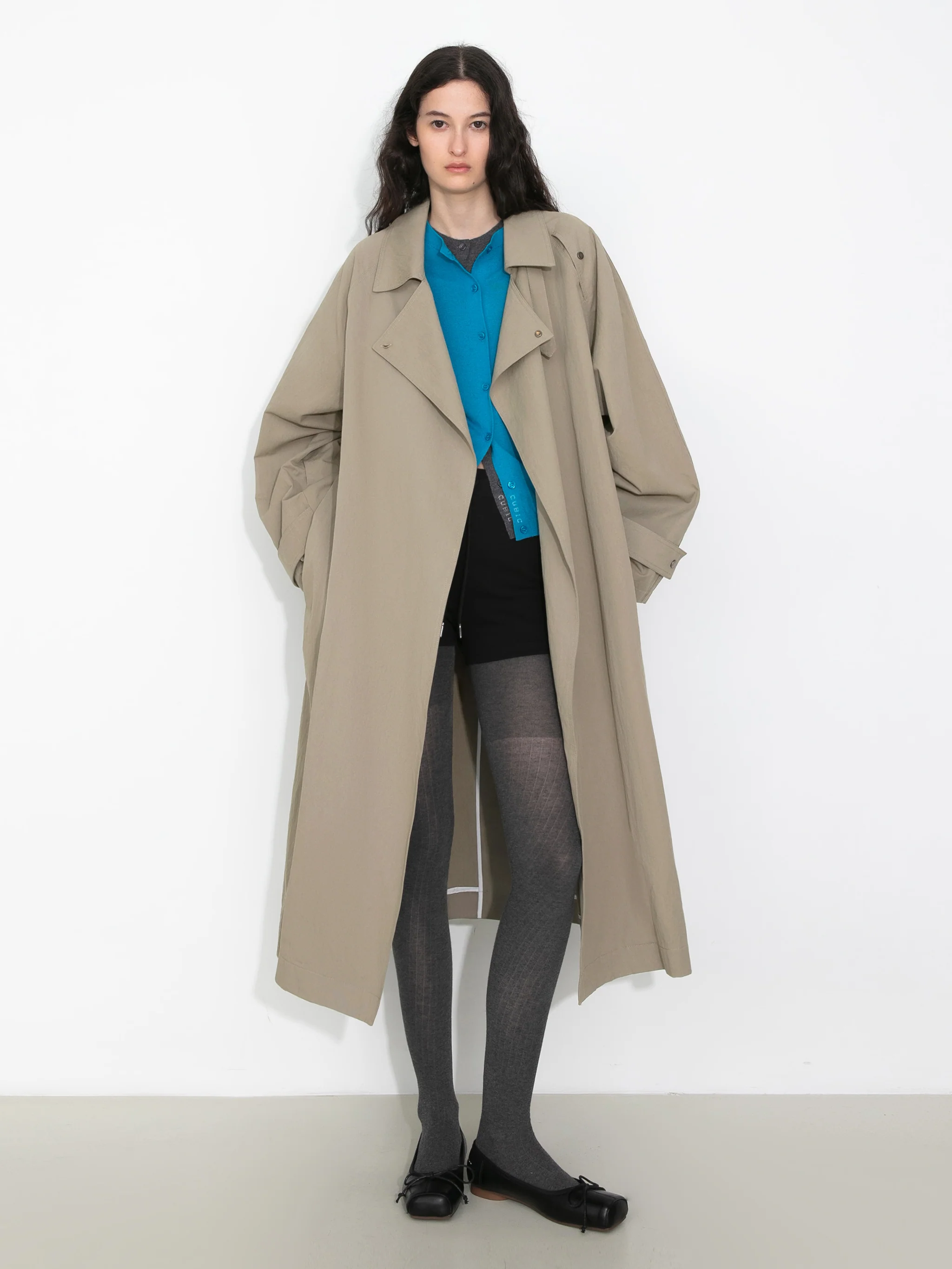 Oversized Large Lapel Long Trench Coat - Image 7
