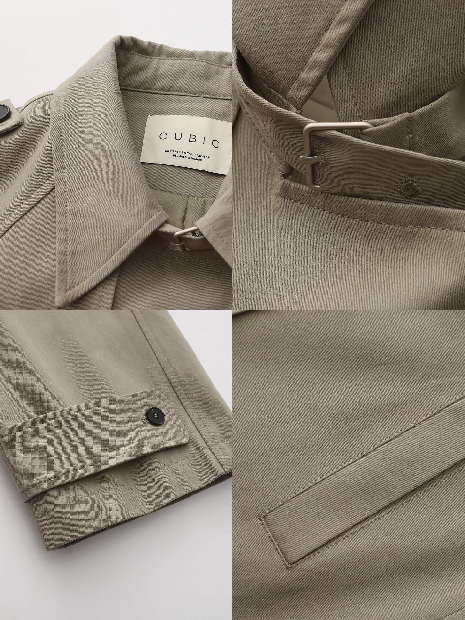 100% Cotton Oversized Mid-Length Raglan Sleeve Trench Coat - Image 10