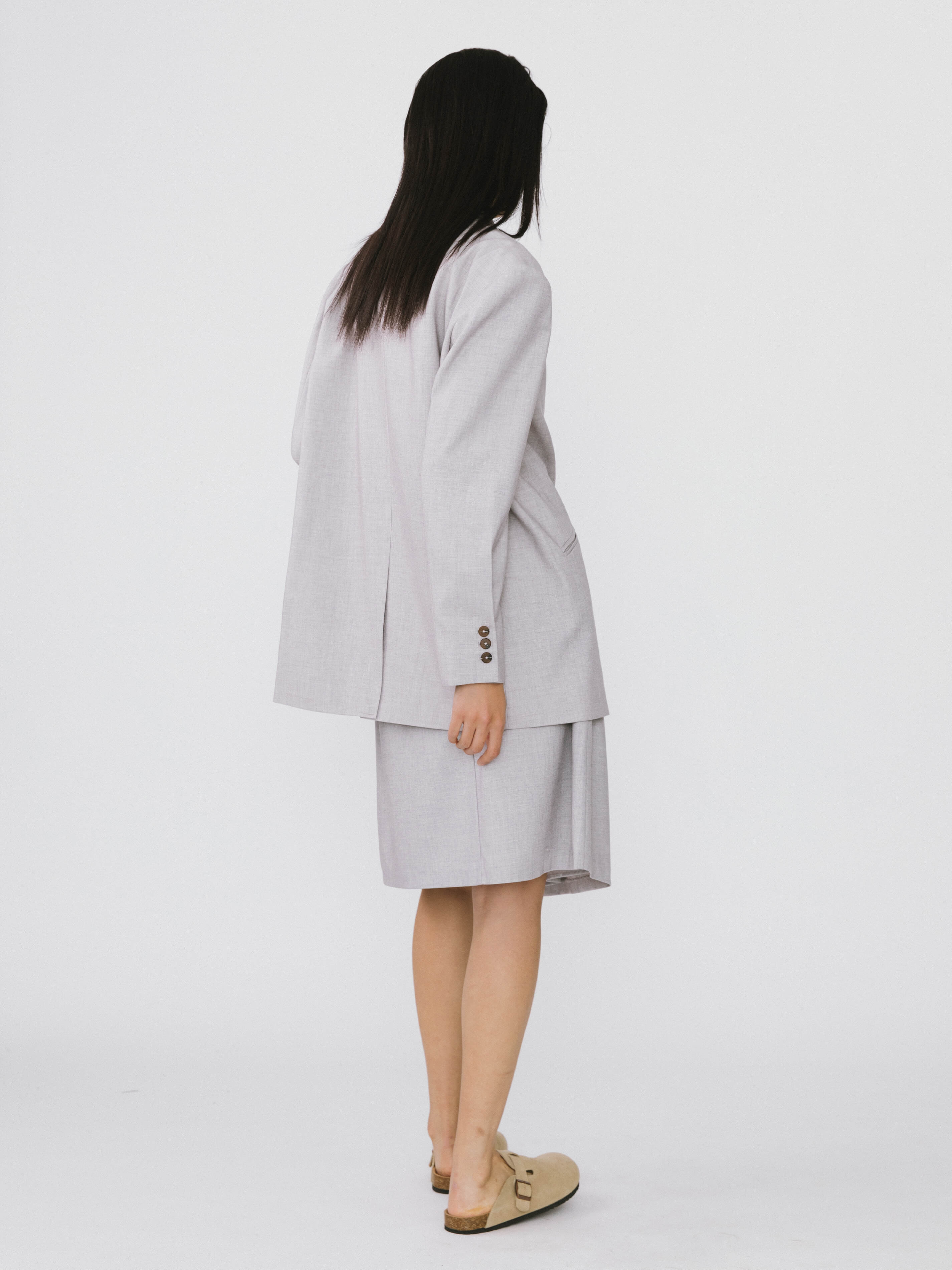 Oversized Shoulder Single Breasted Blazer with Wool Blend - Image 19