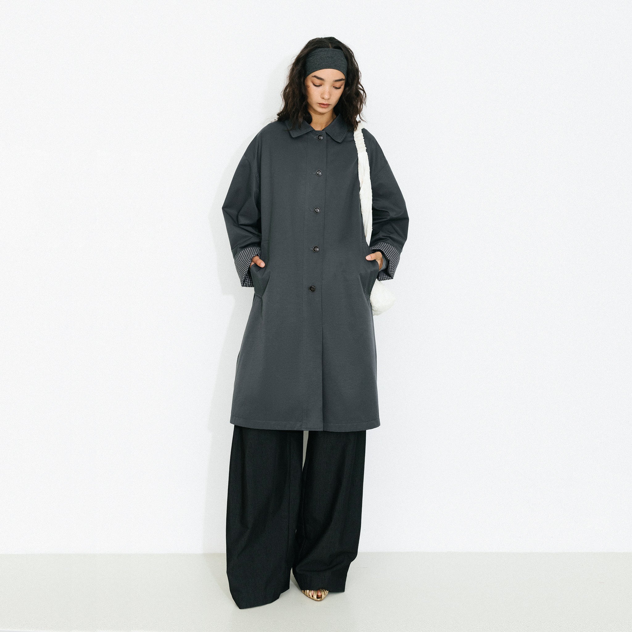 Oversized Single-Breasted Mid-Length Trench Coat - Image 3