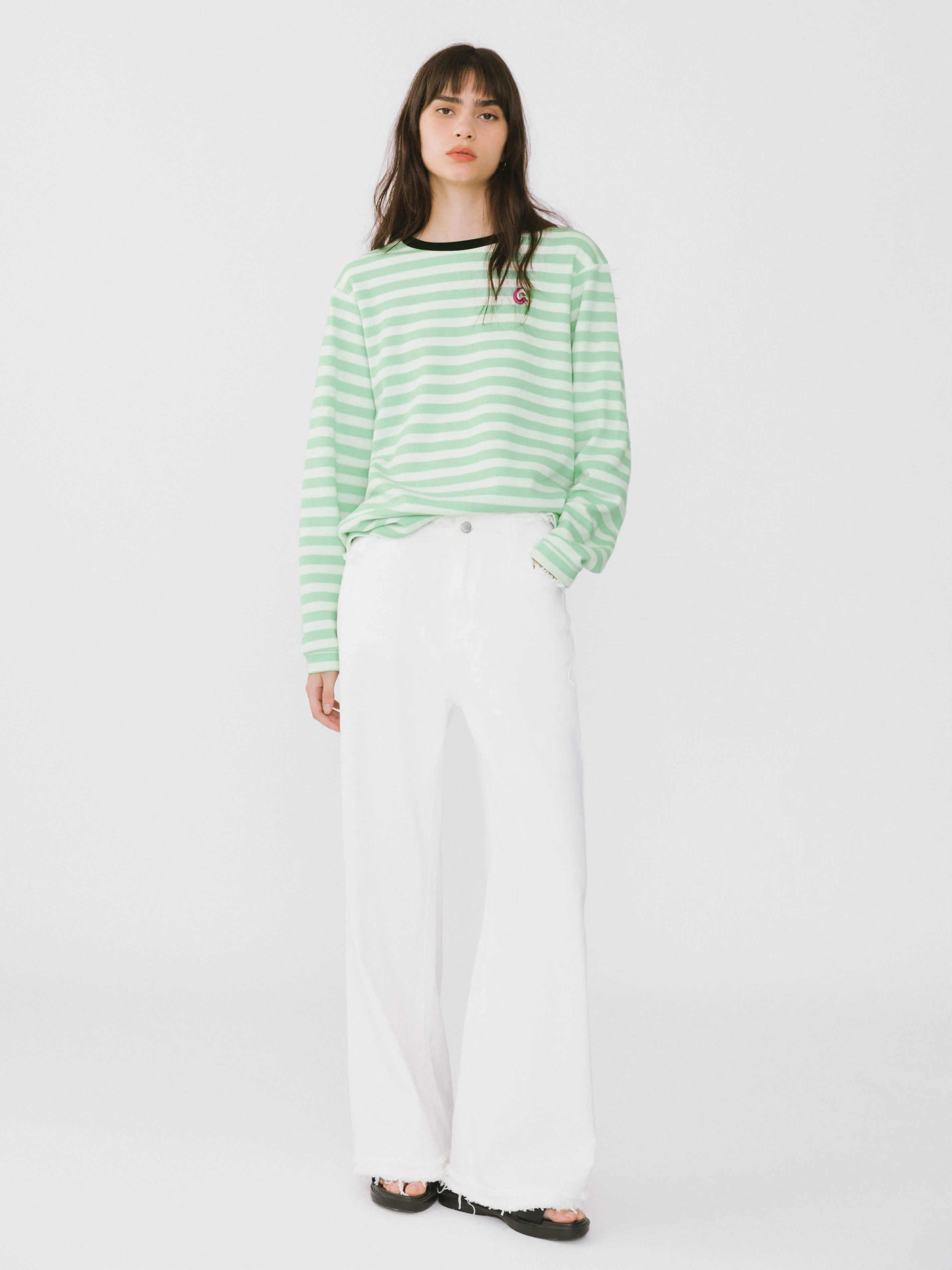 Oversized Striped Long Sleeve Top - Image 3
