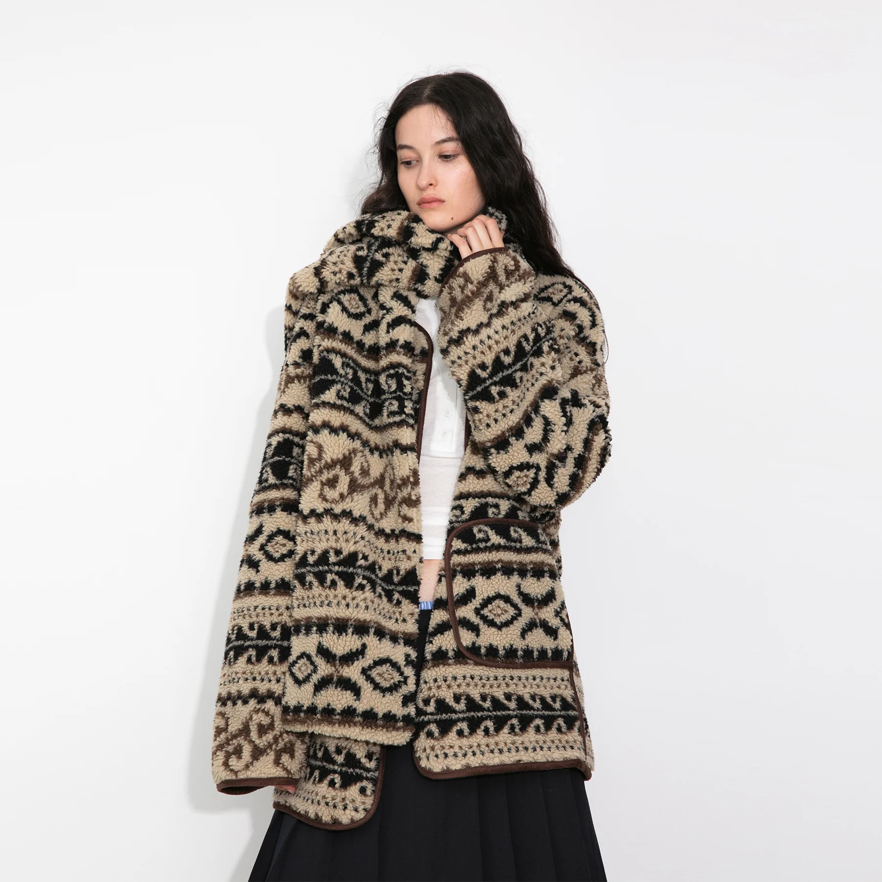 Paisley Faux Shearling Padded Jacket - Image 3