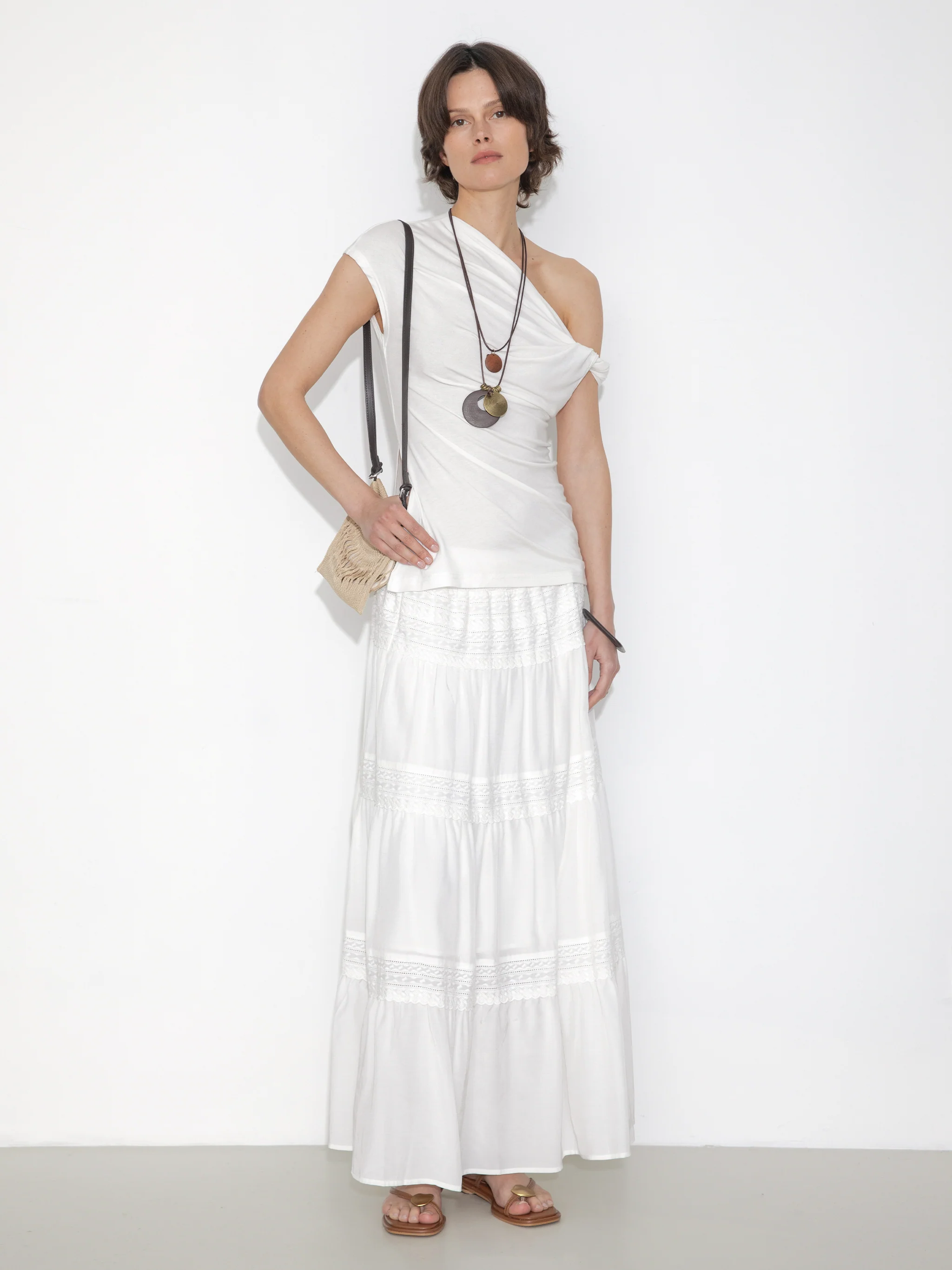 Panelled Lace Maxi Skirt