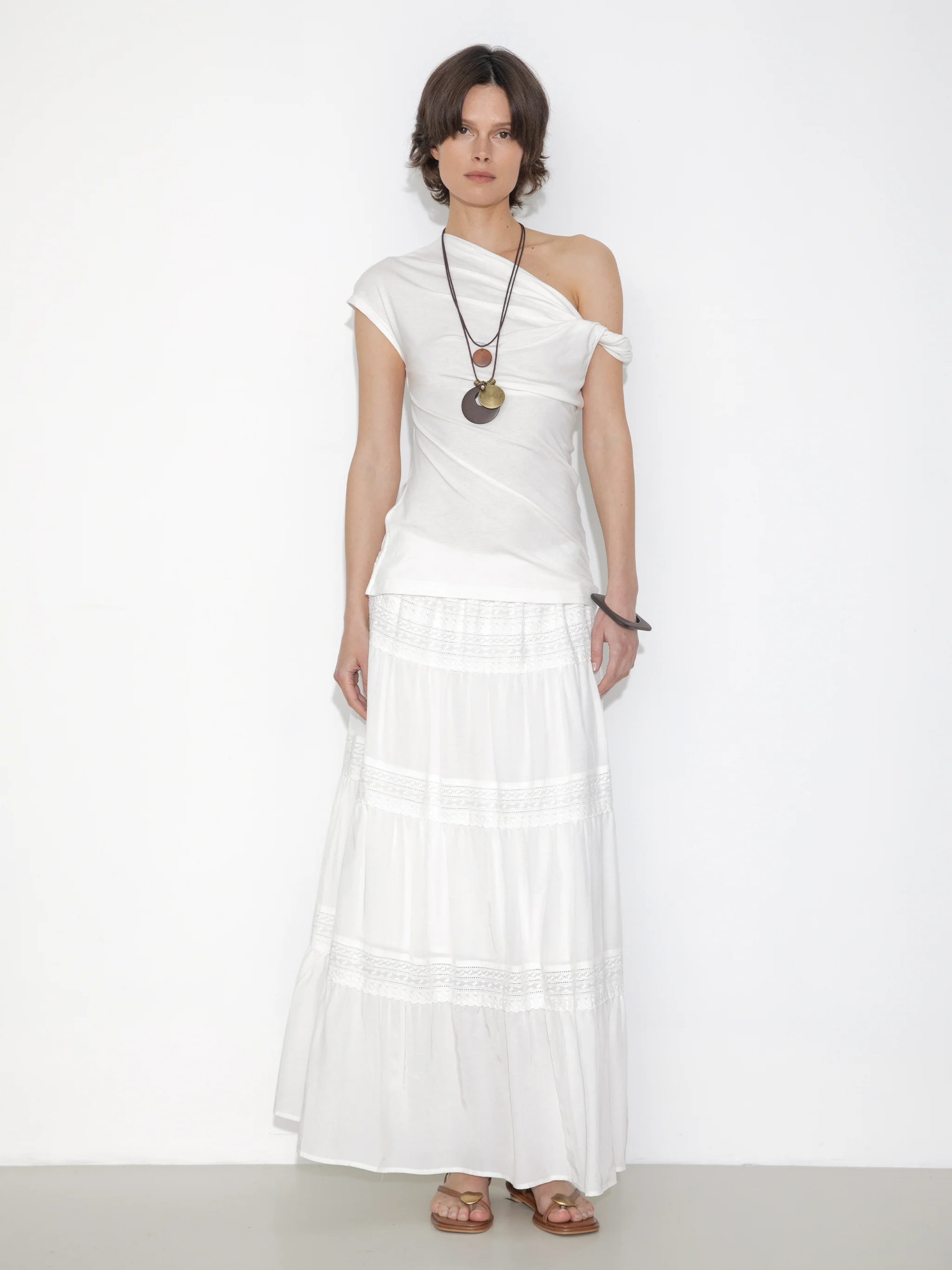 Panelled Lace Maxi Skirt - Image 4
