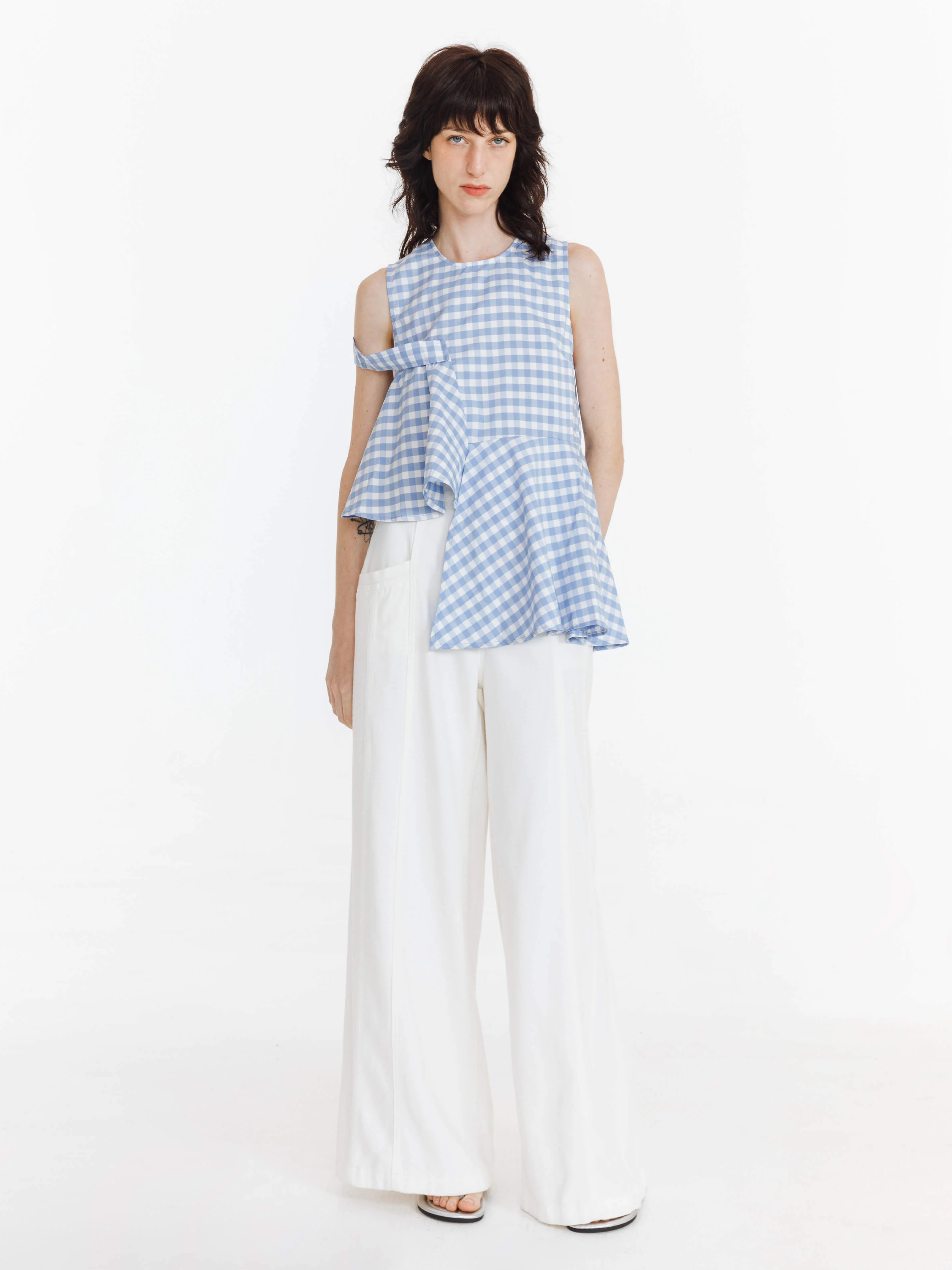 Plaid Irregular Tank Top - Image 3