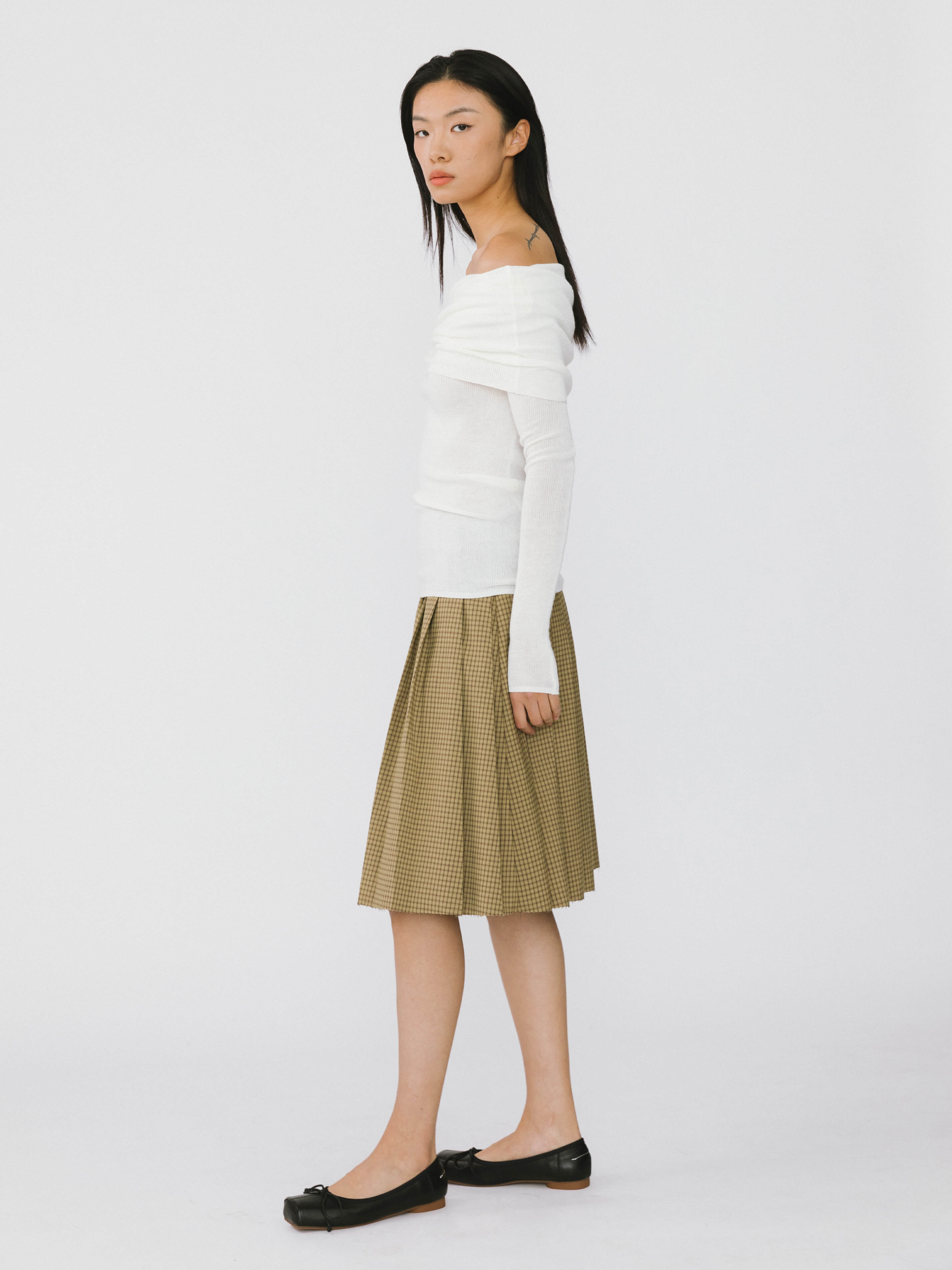 Plaid Pleated Skirt - Image 3