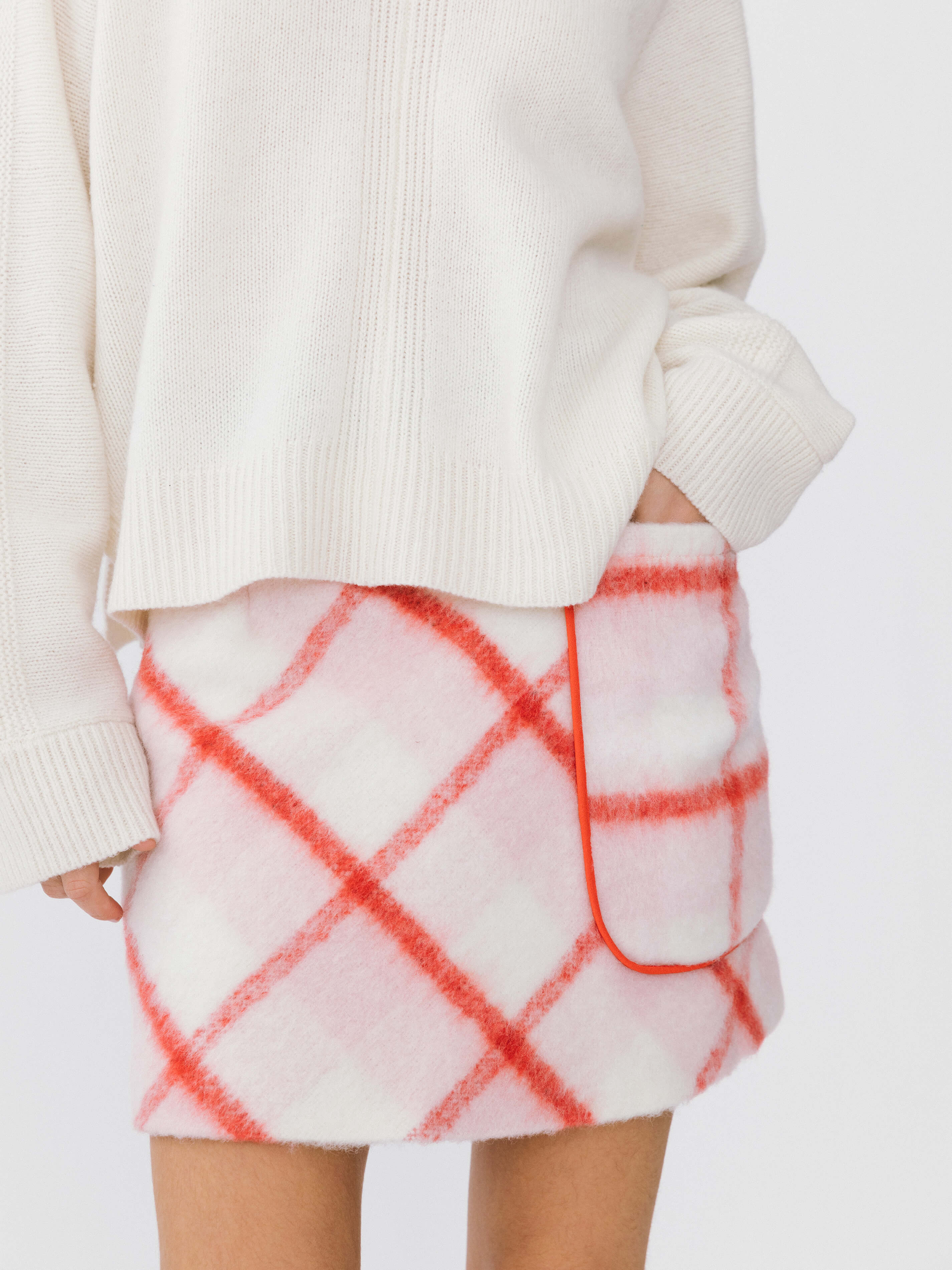 Plaid Woolen Skirt - Image 5