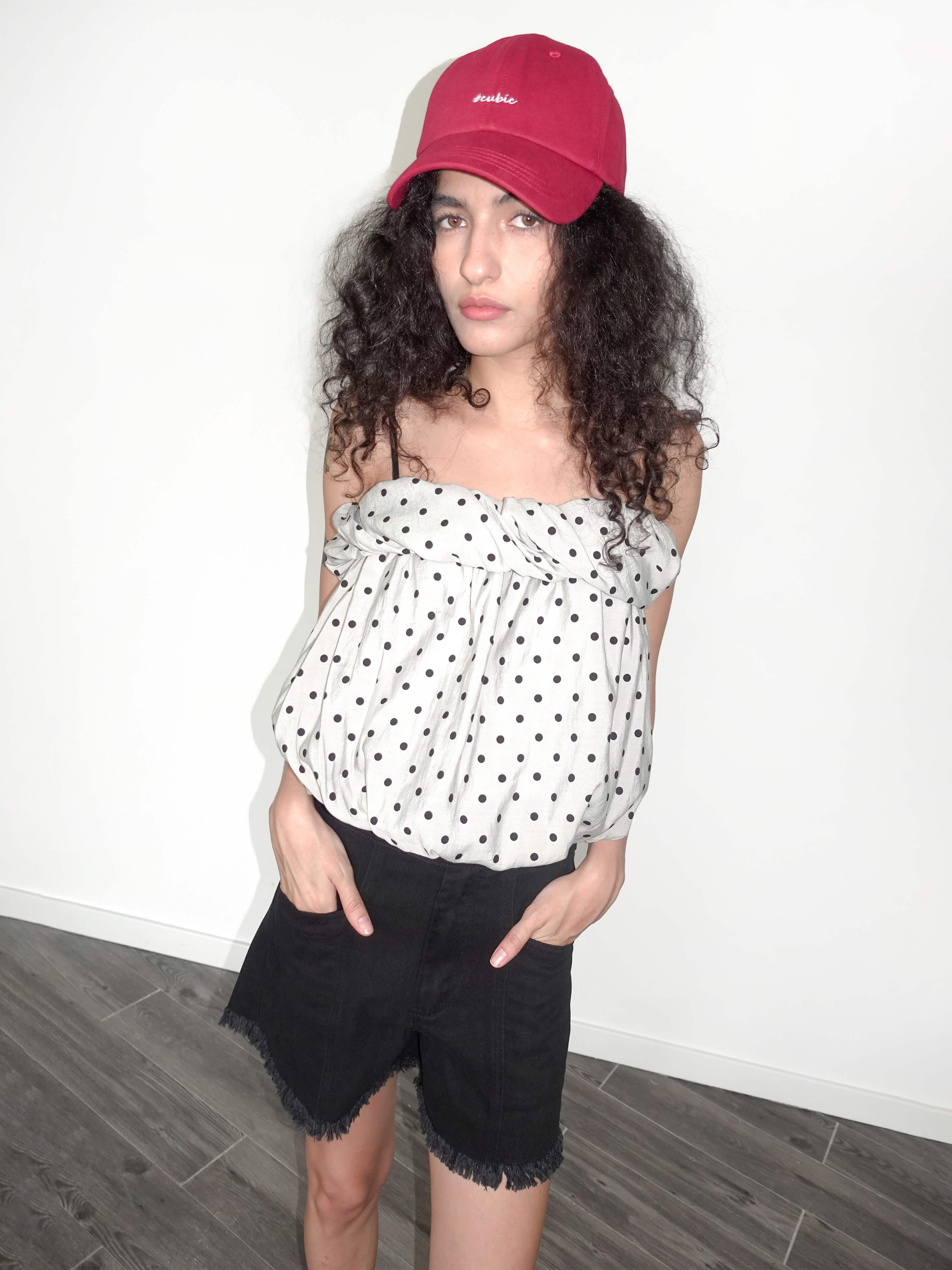 Polka Dots Print Cropped Cami Top - Image 10
