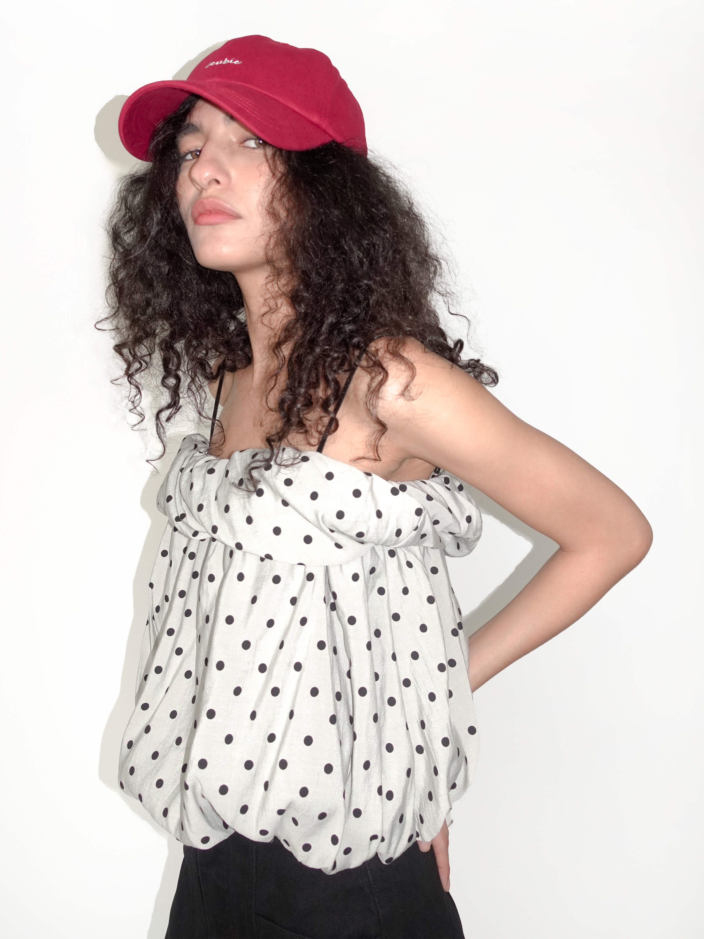 Polka Dots Print Cropped Cami Top - Image 11