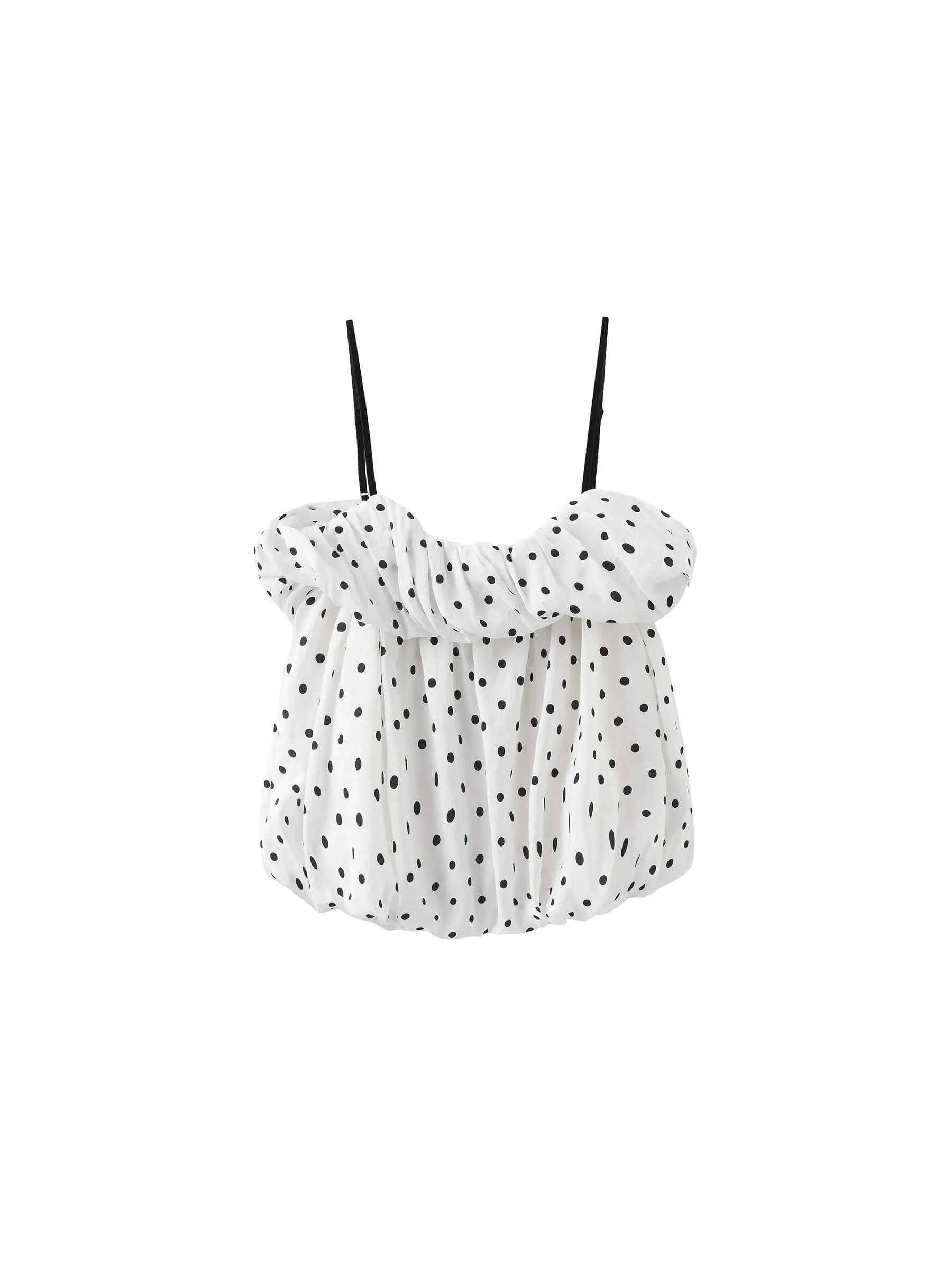 Polka Dots Print Cropped Cami Top - Image 15