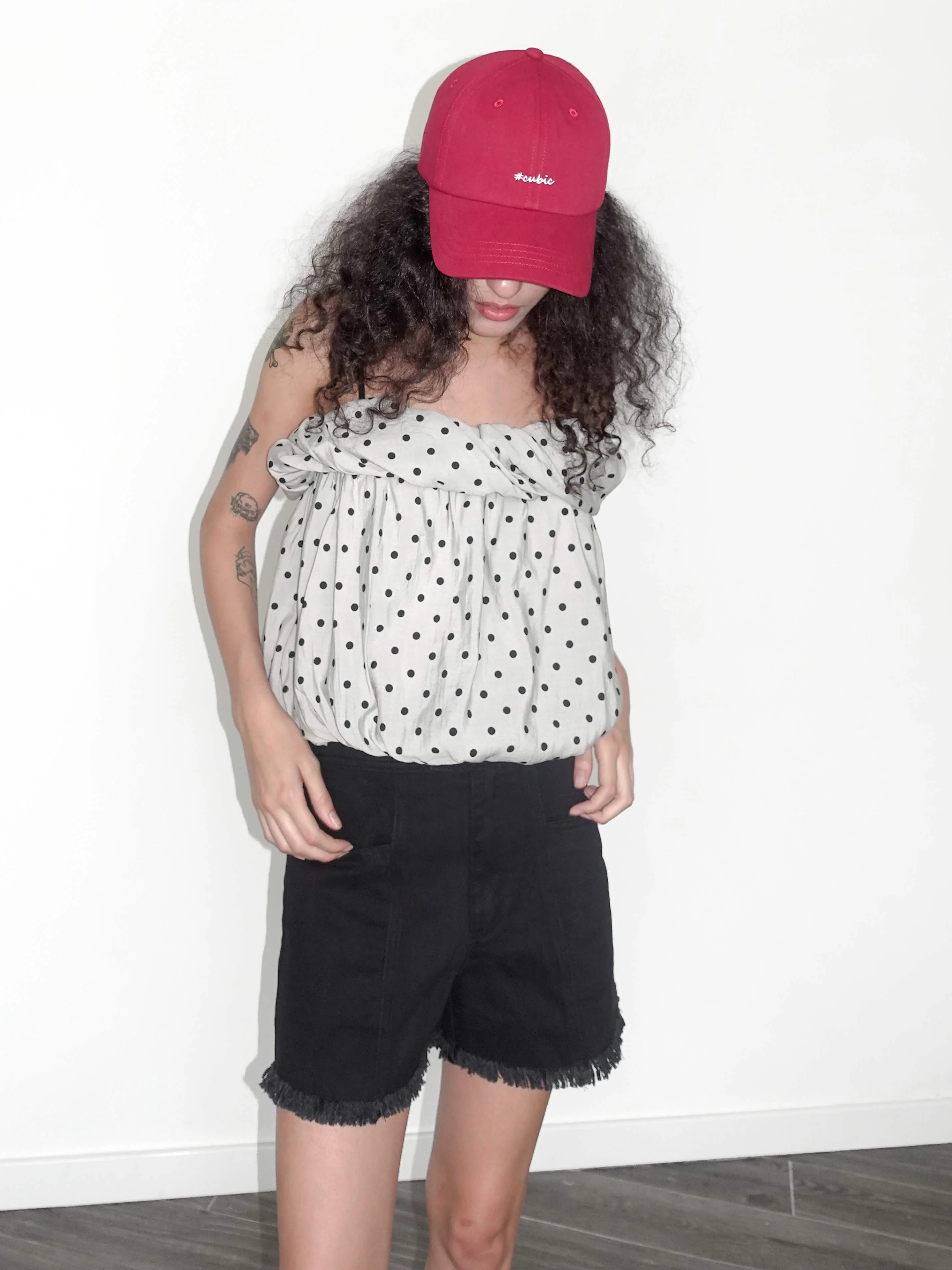 Polka Dots Print Cropped Cami Top - Image 8
