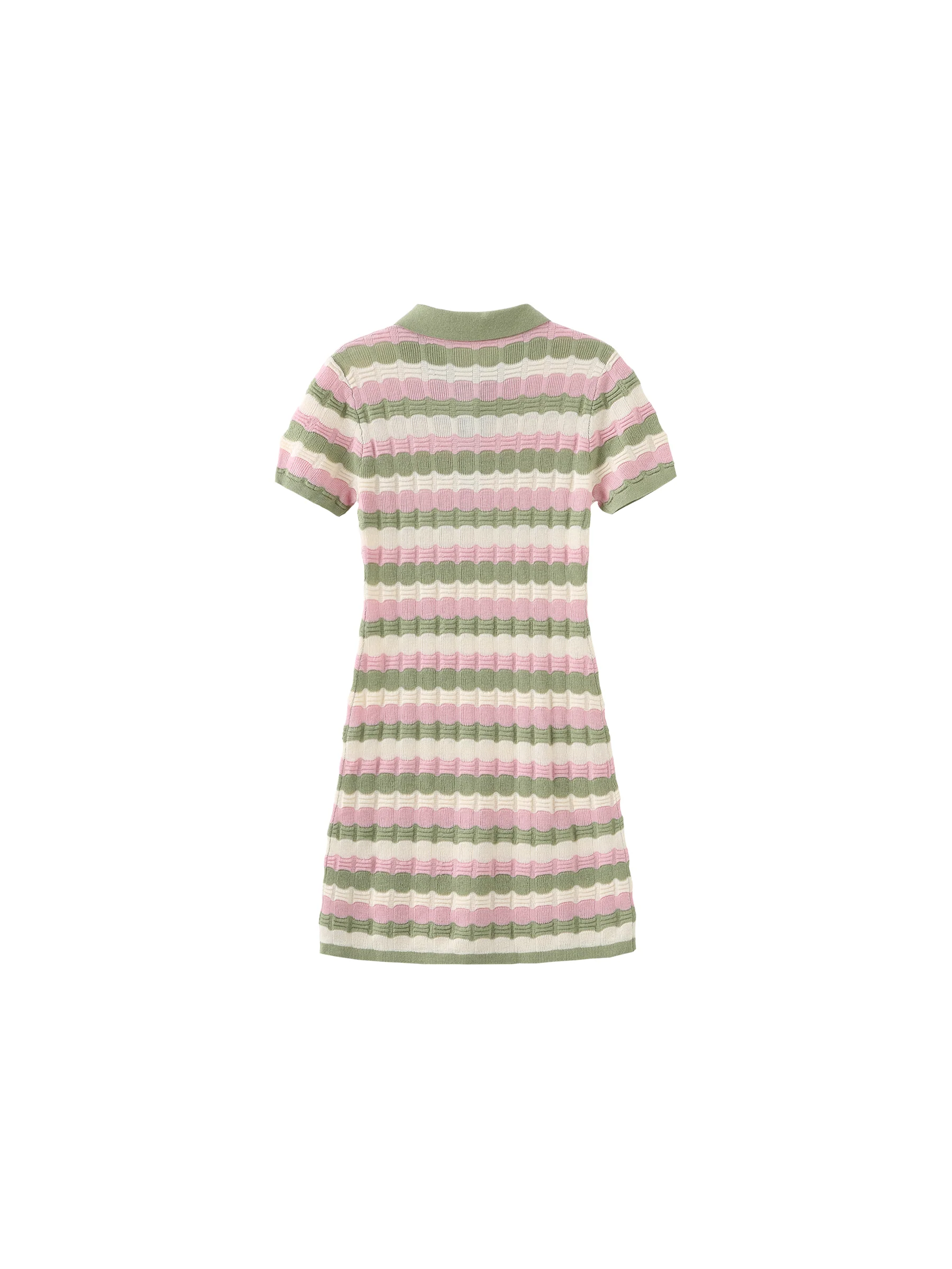 Polo Short Sleeve Striped Knit Dress - Image 17