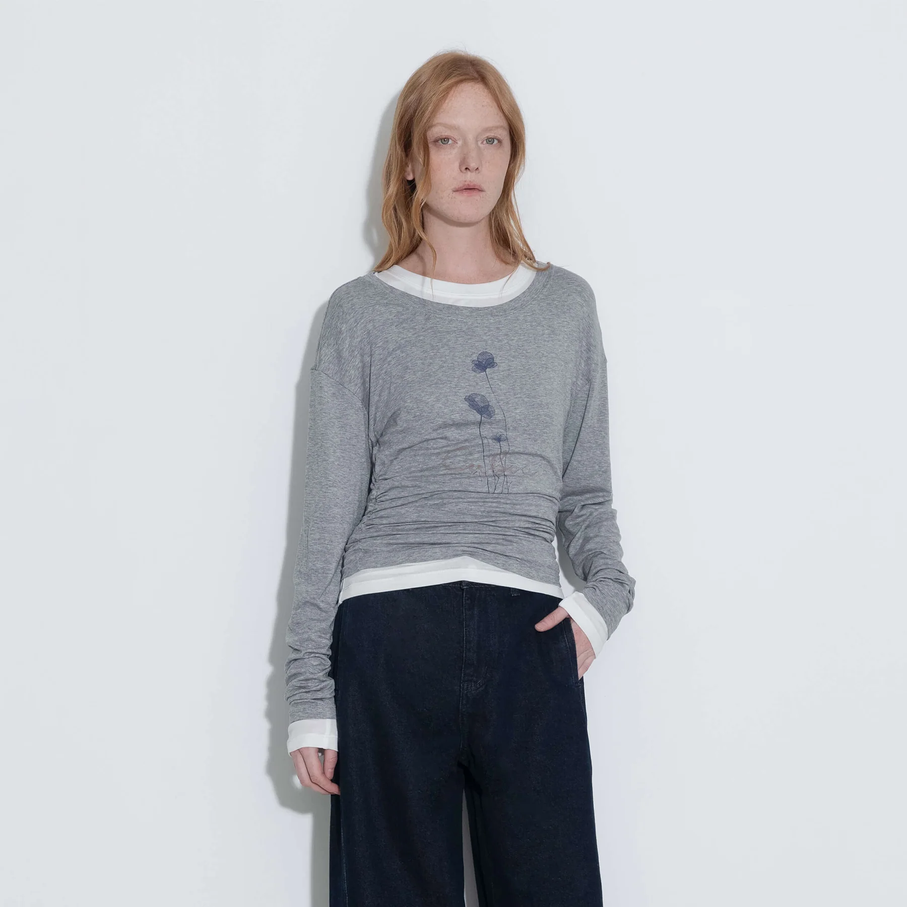 Printed Tencel Long Sleeve Top - Image 17