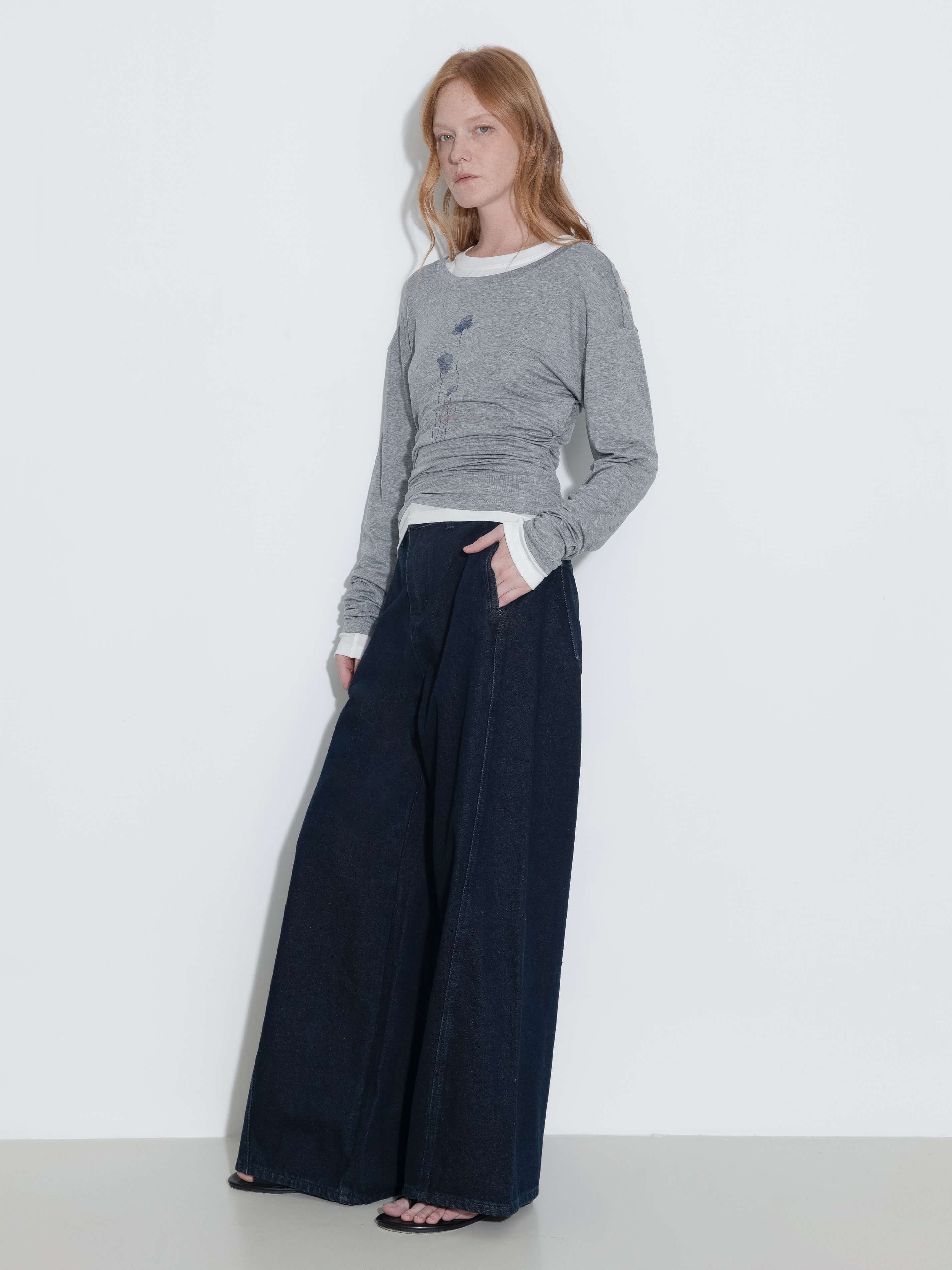 Printed Tencel Long Sleeve Top - Image 20
