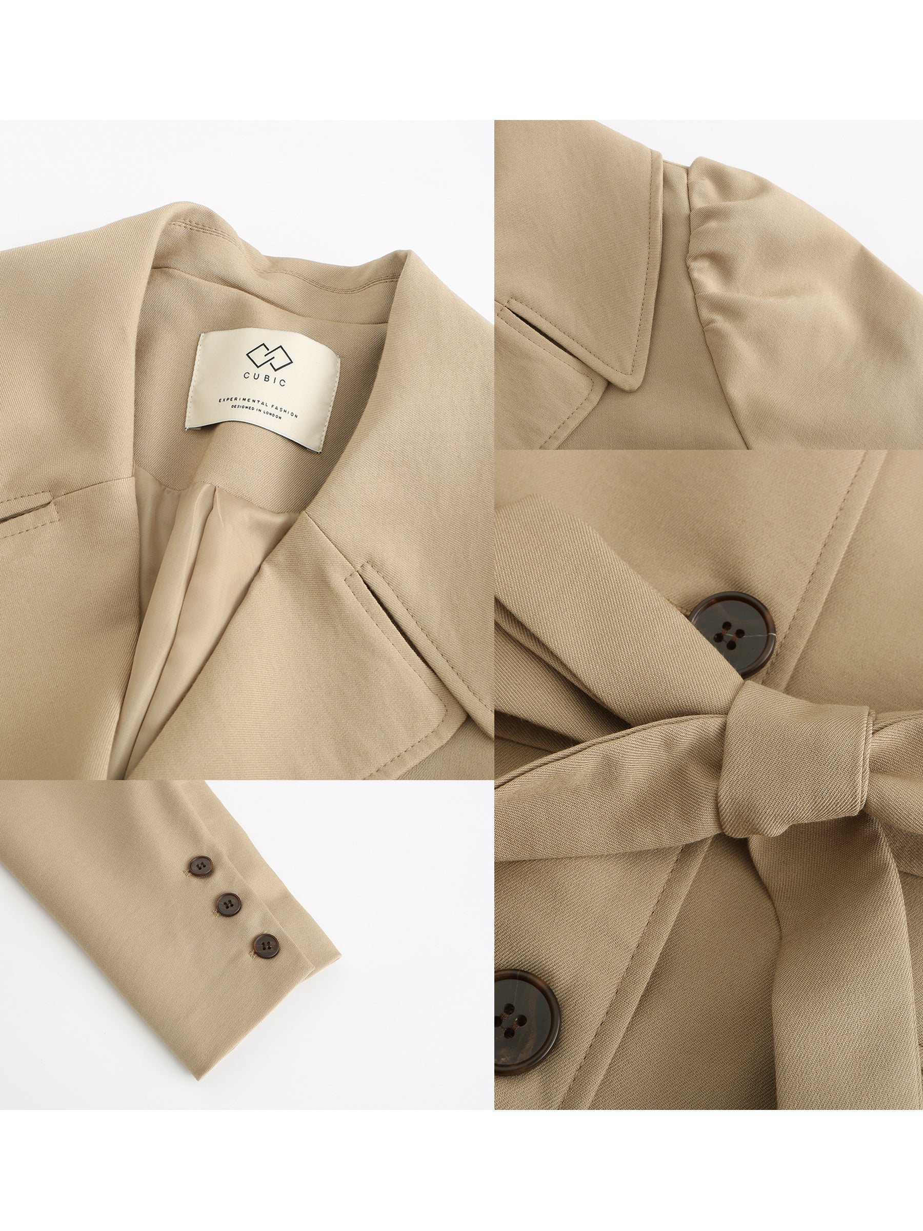 Puff Sleeve Single Breasted Trench Coat - Image 11