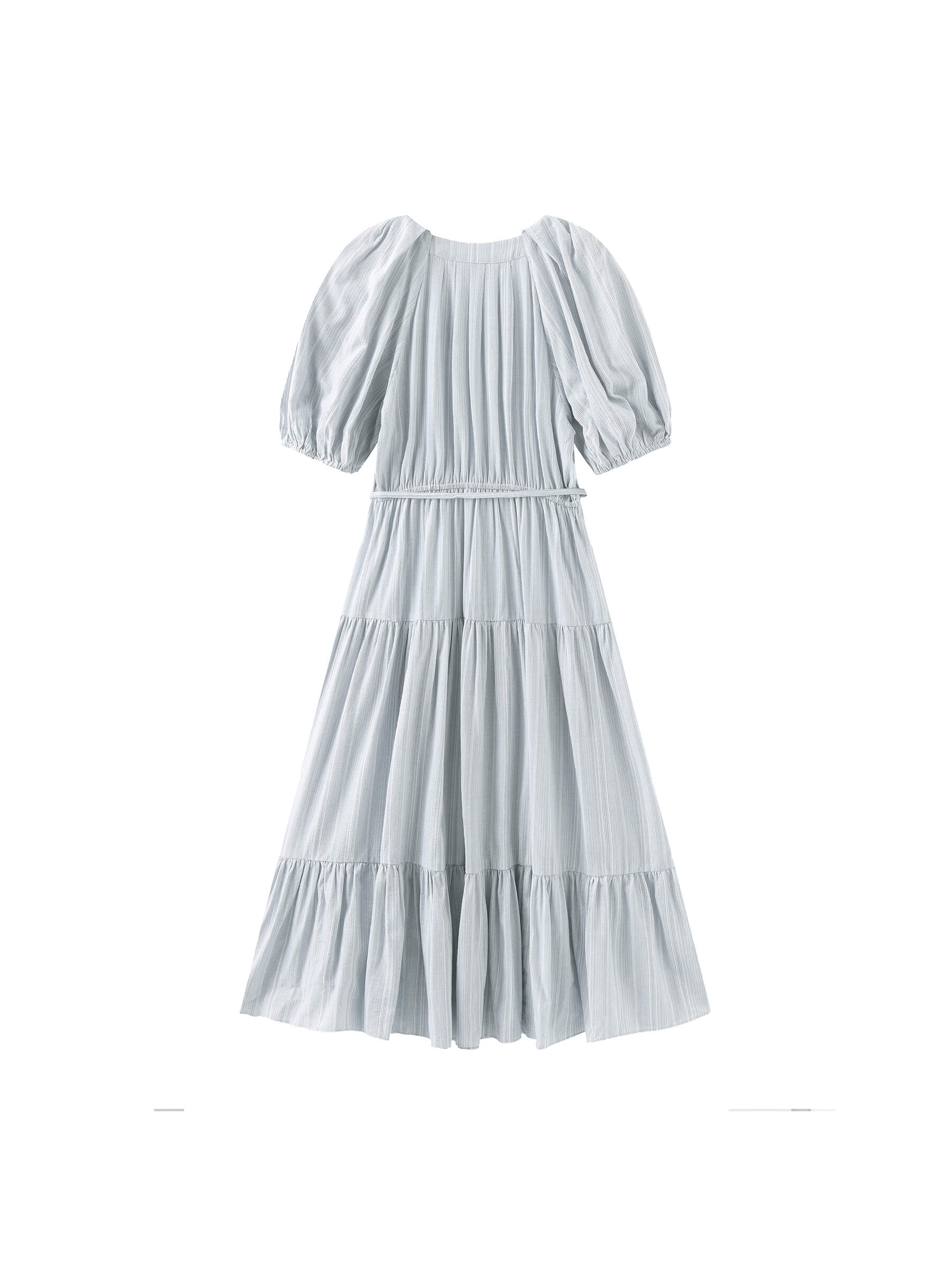 Puff Sleeve V-Neck Tiered Dress - Image 6
