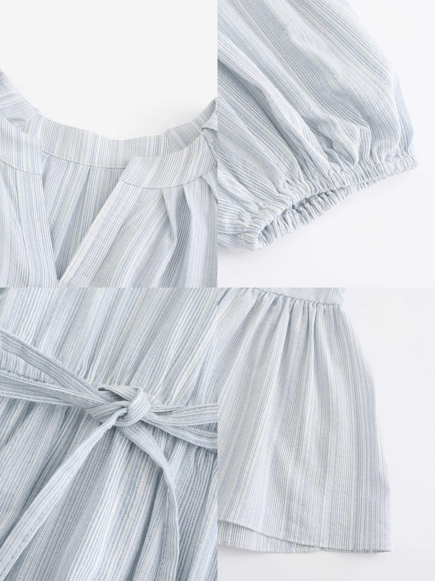 Puff Sleeve V-Neck Tiered Dress - Image 7