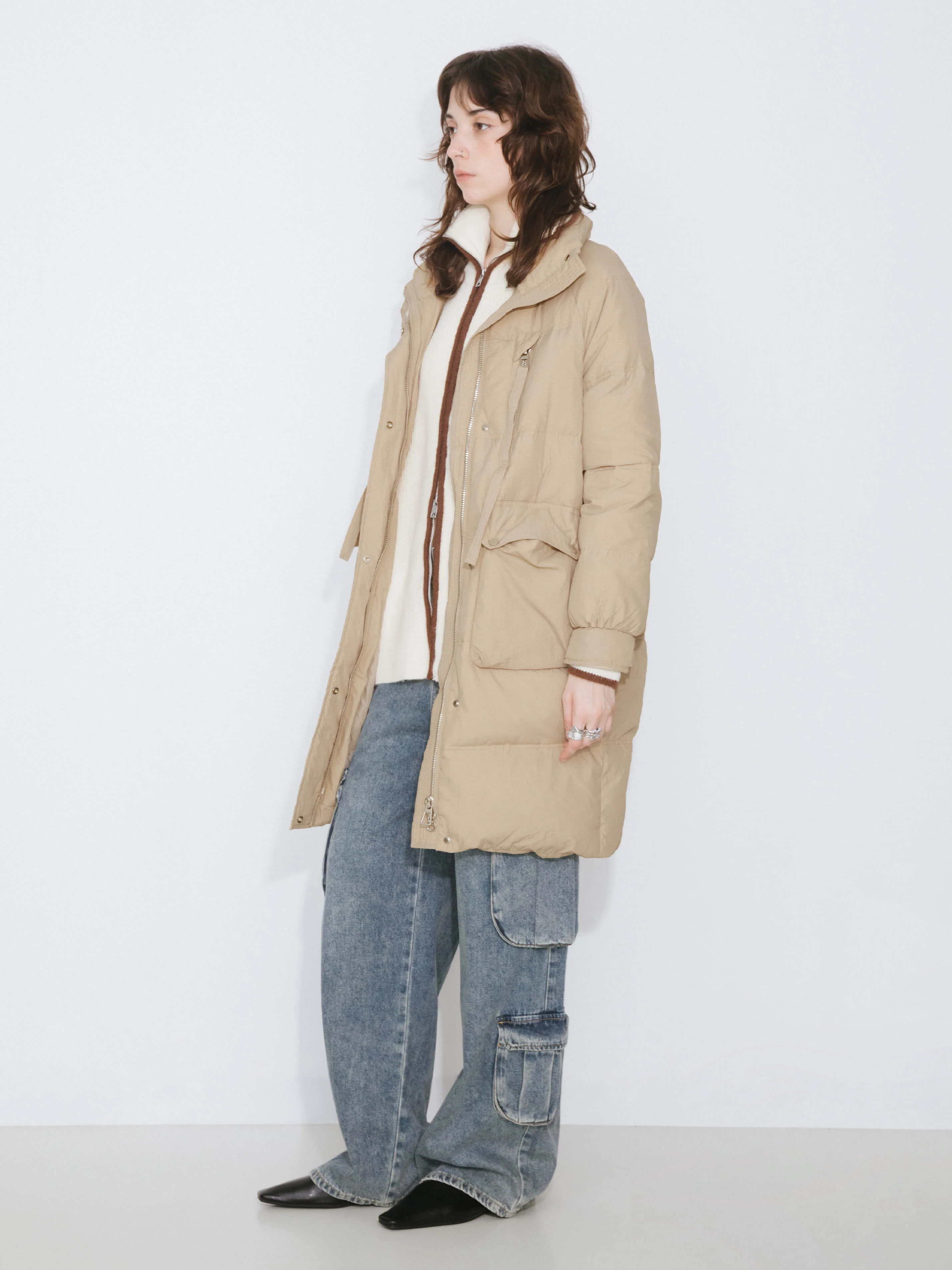 Raglan Long Puffer Down Coat - Image 11