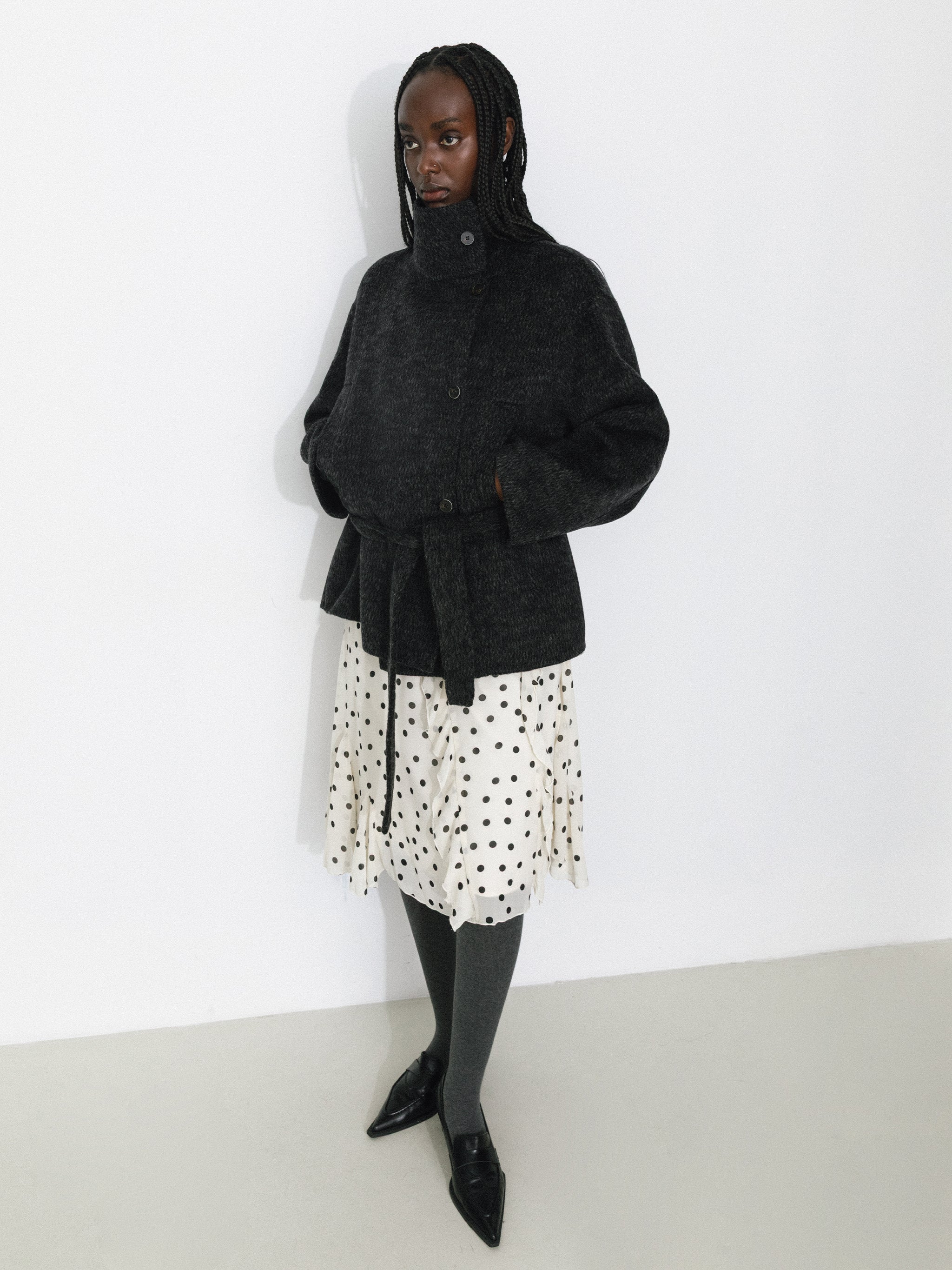 Relaxed Cashmere-Wool Blend Cocoon Jacket
