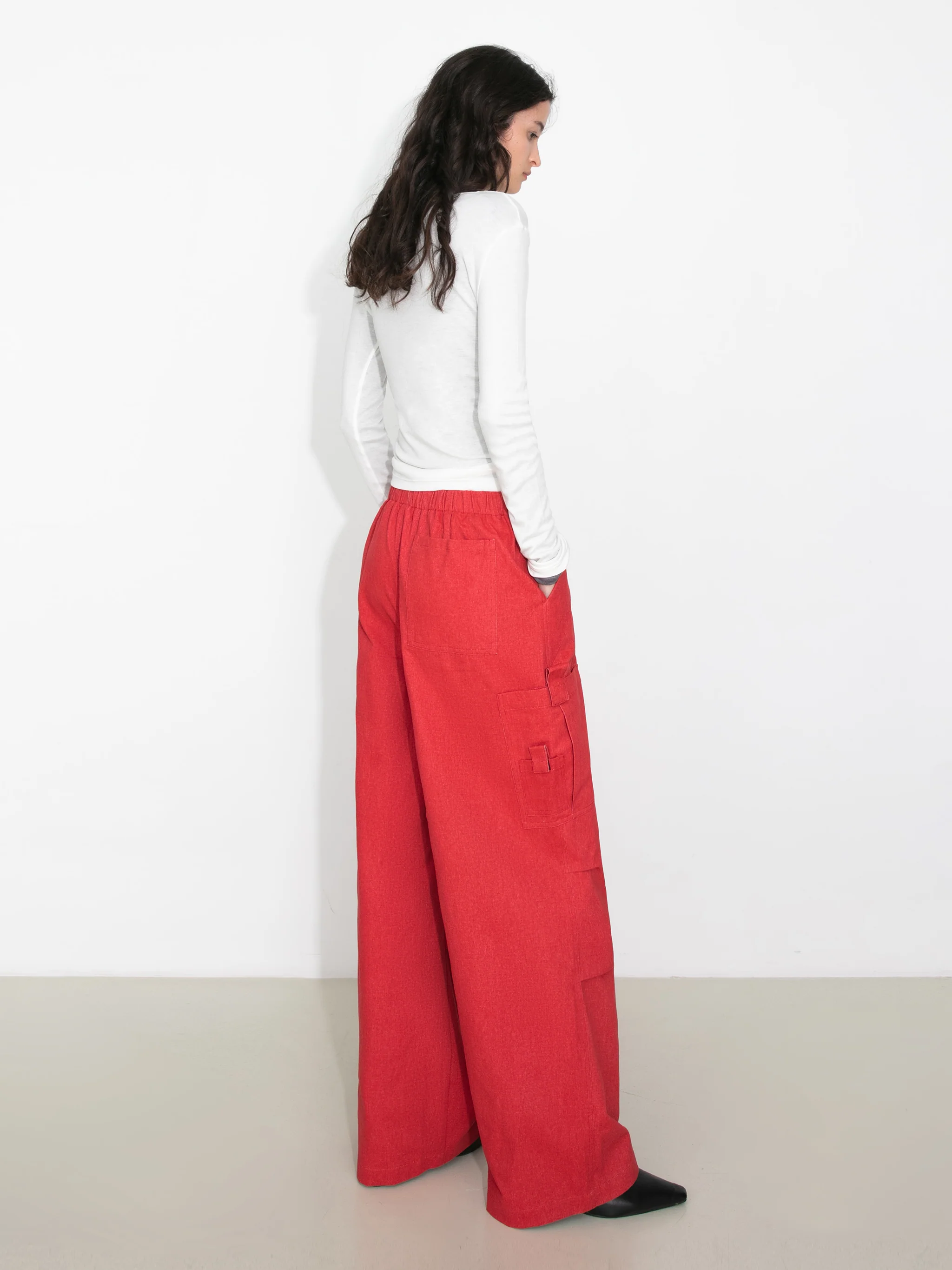 Relaxed Draped Straight-Leg Utility Pants - Image 12