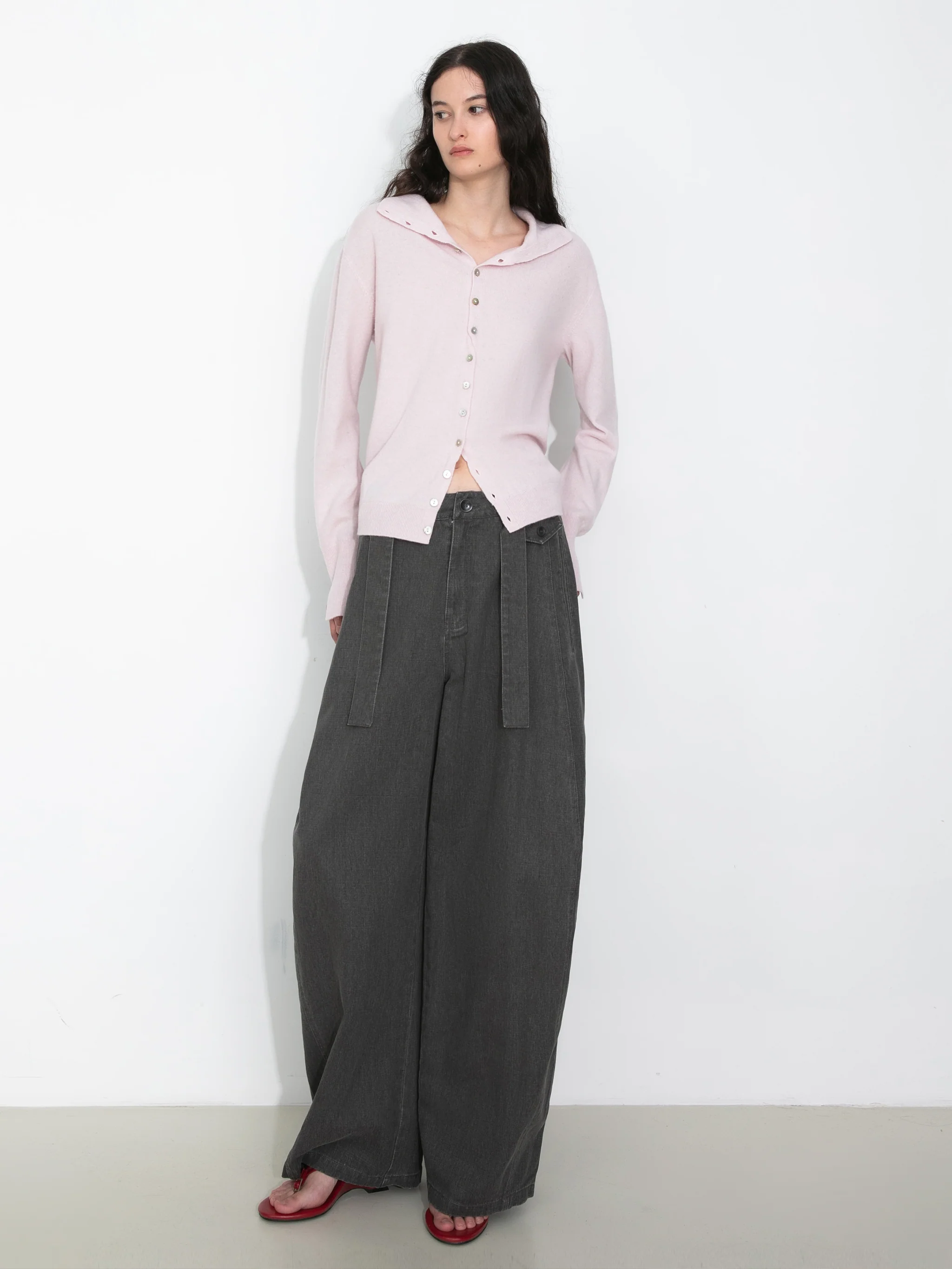 Relaxed Knit Cardigan Jacket in 100% Wool - Image 11