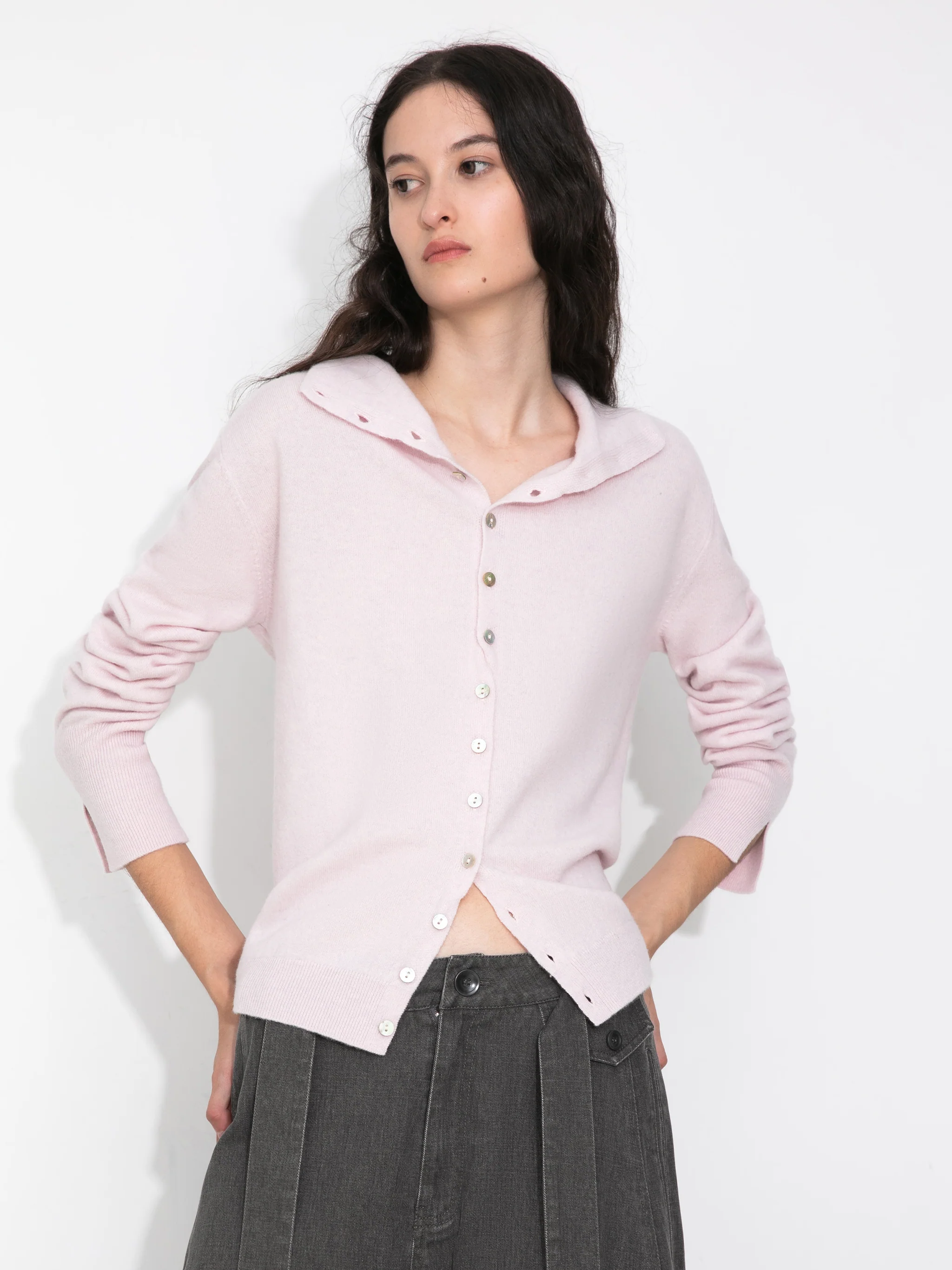 Relaxed Knit Cardigan Jacket in 100% Wool - Image 7