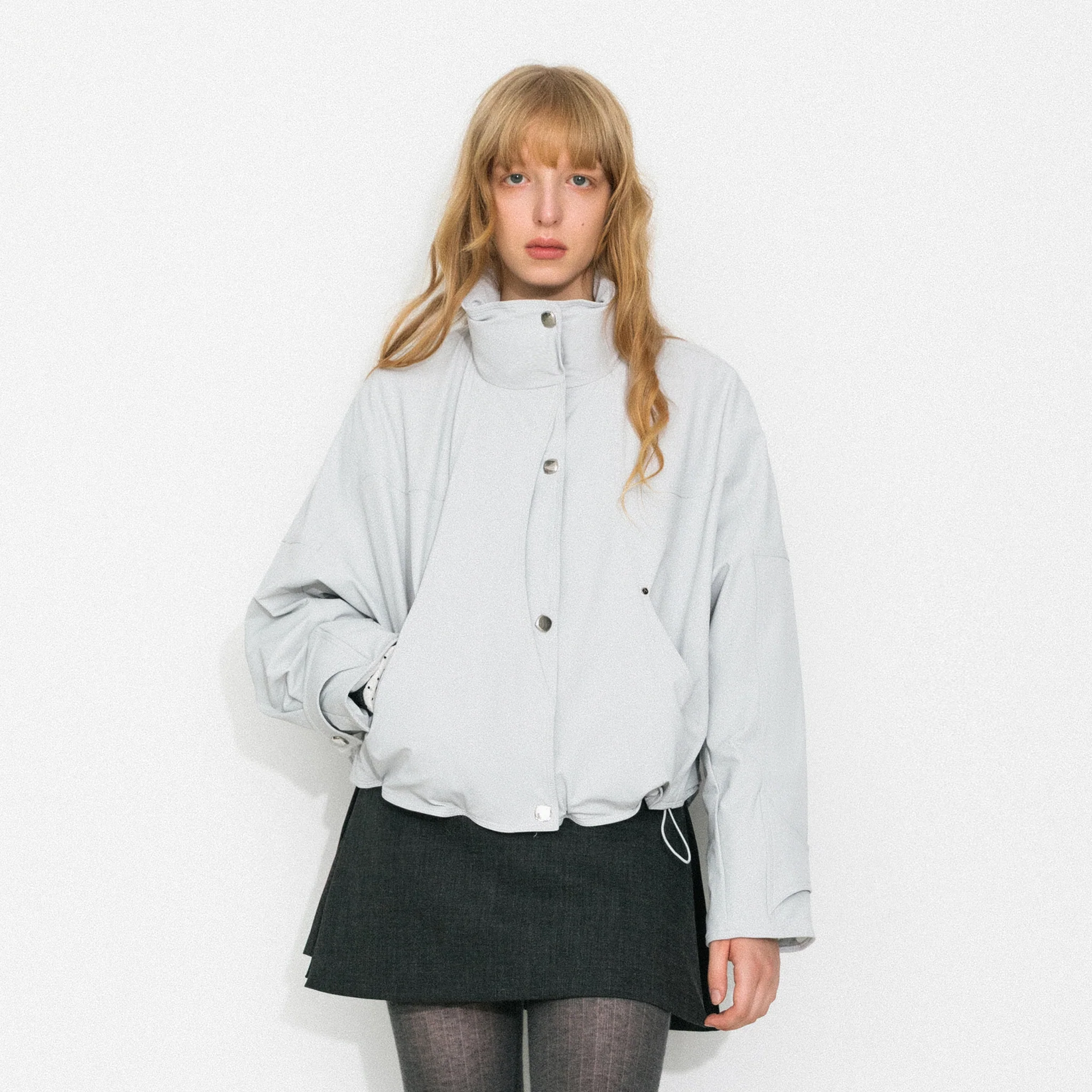 Relaxed Utility Drawstring Hem Down Jacket - Image 3