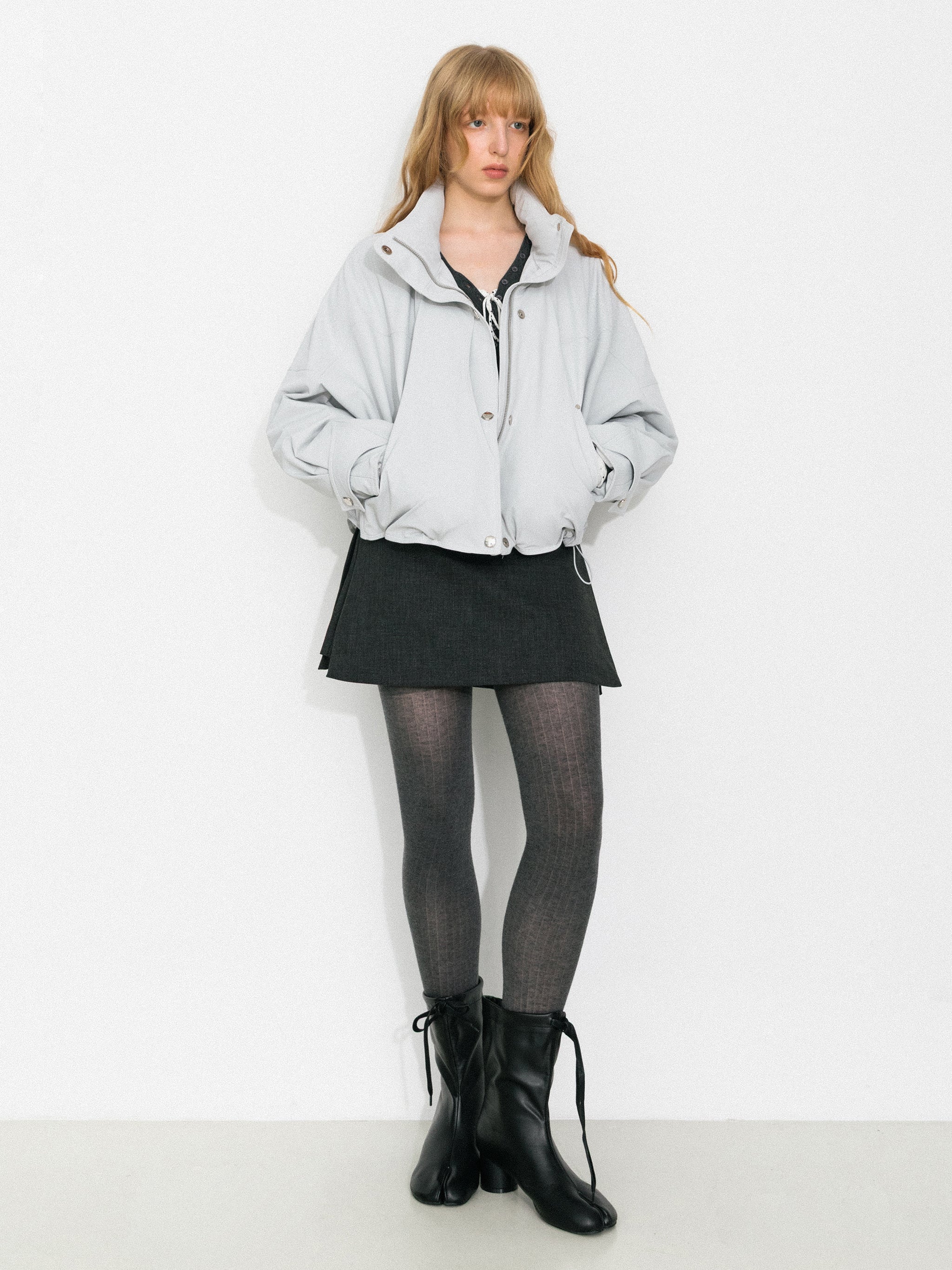 Relaxed Utility Drawstring Hem Down Jacket - Image 5