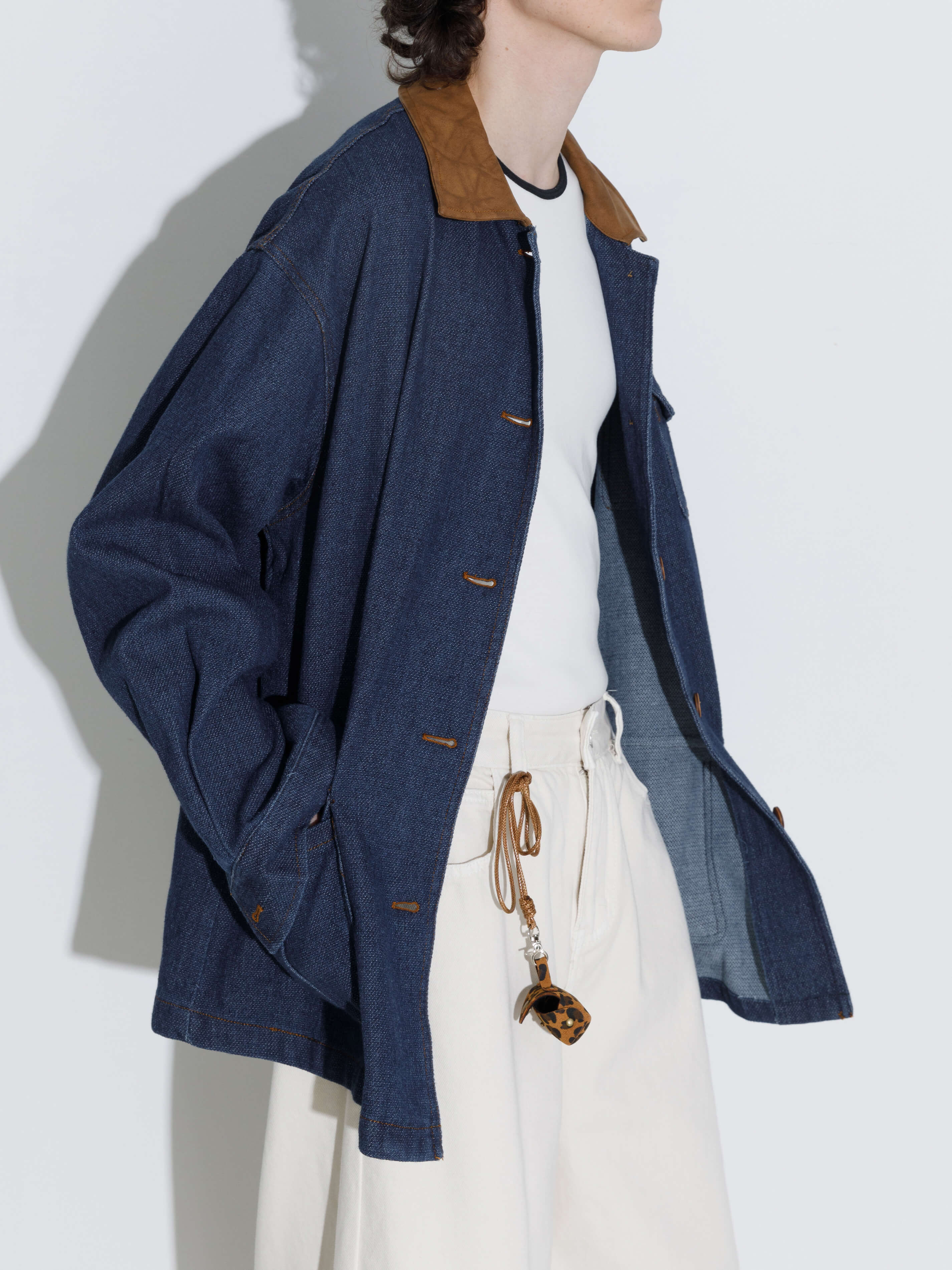 Retro Contrast Color Cotton Denim Jacket - Image 4