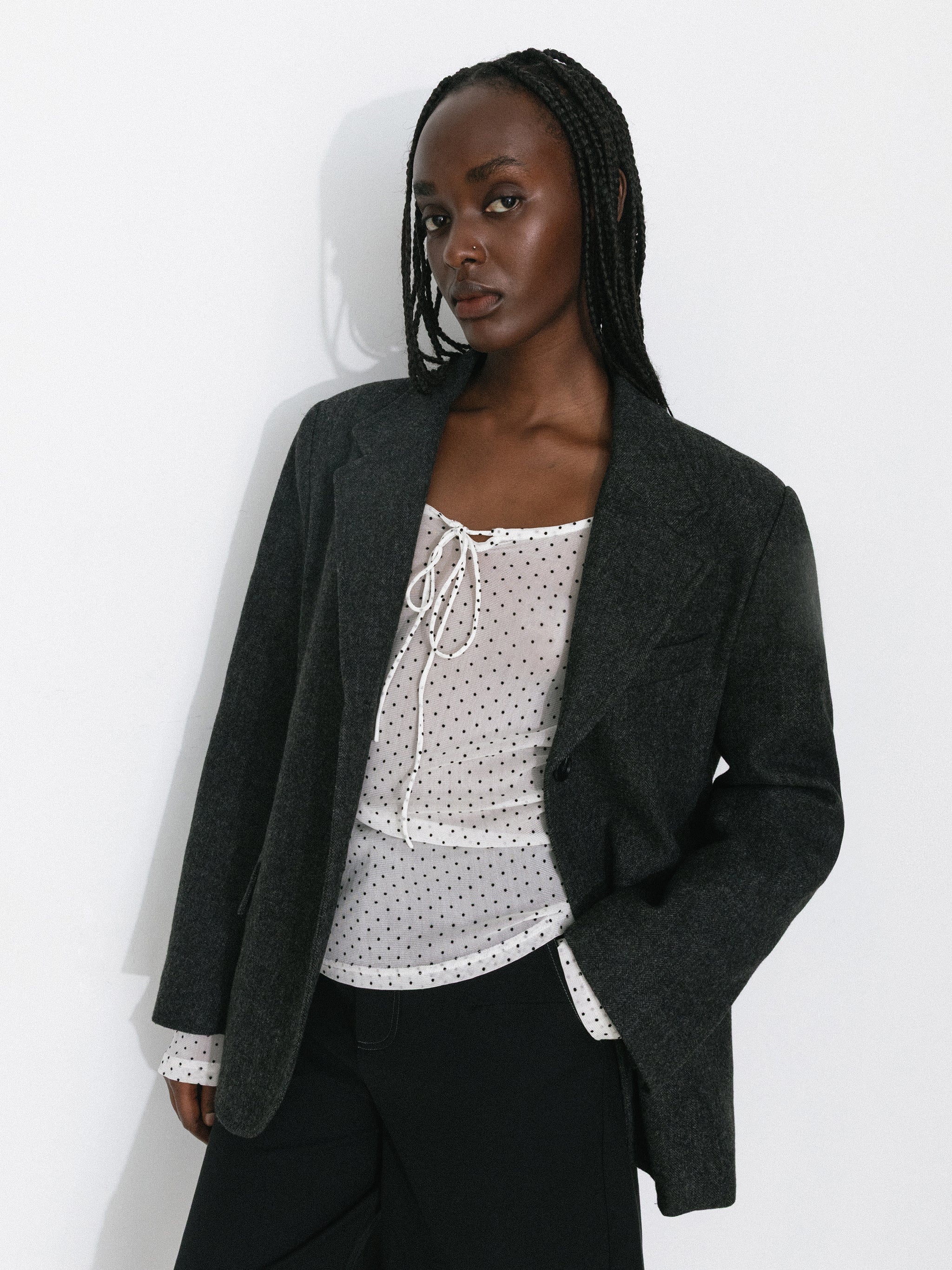 Retro Polka Dot Sheer Acetate Mesh Top - Image 5