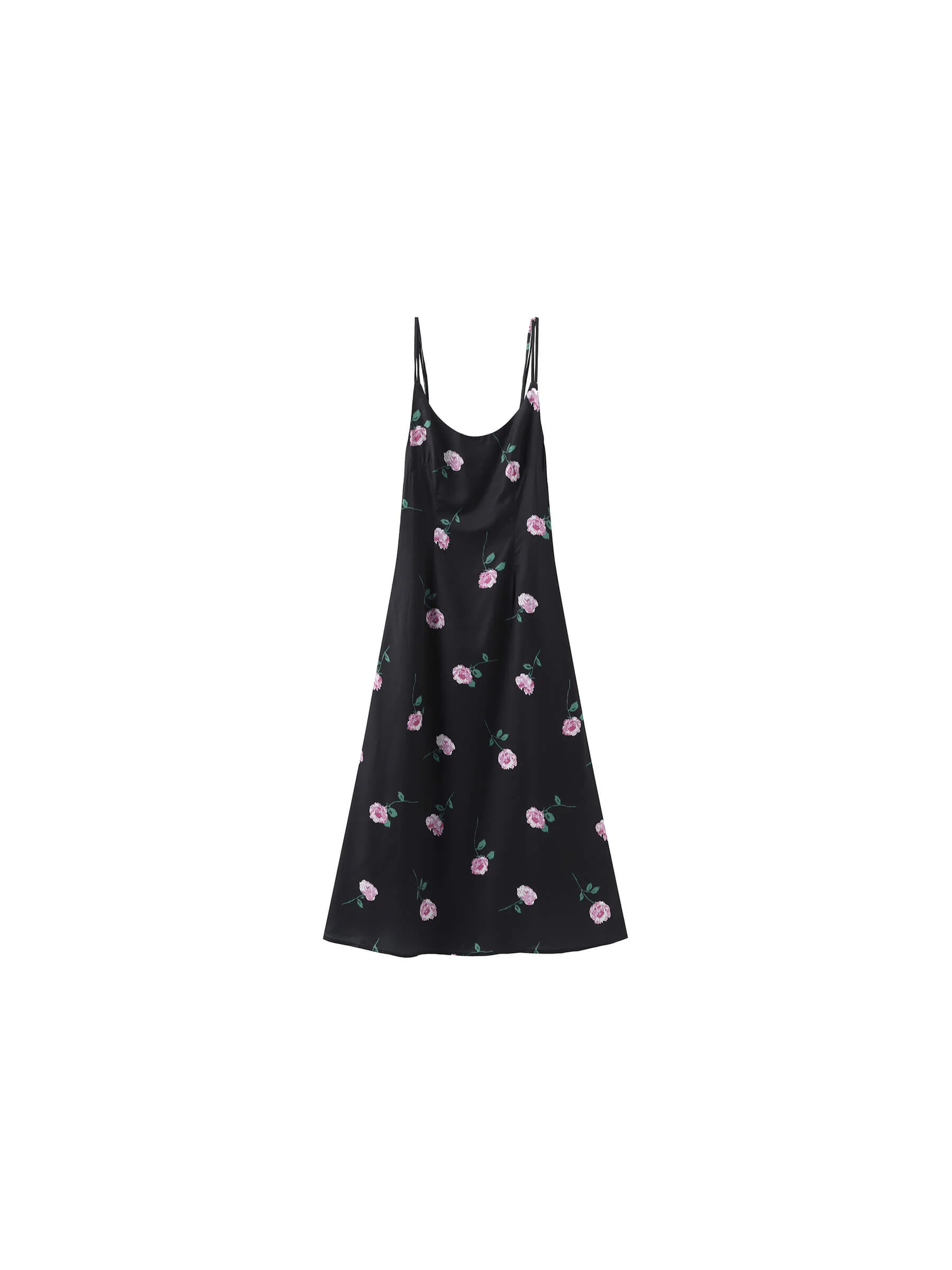 Rose Printed Fitted Sling Dress - Image 11