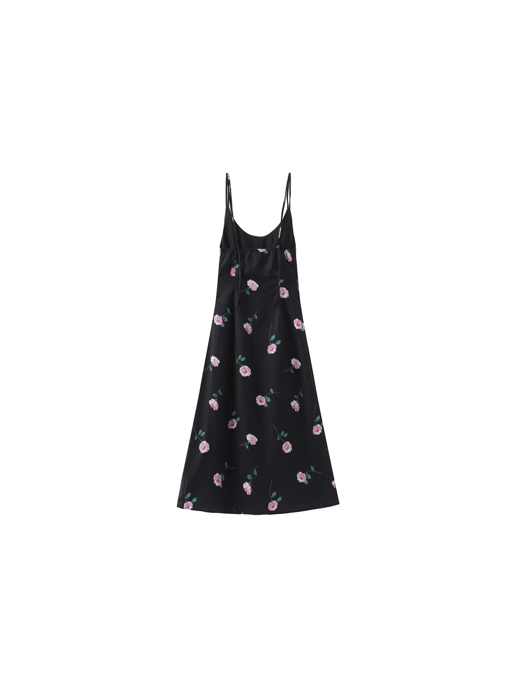 Rose Printed Fitted Sling Dress - Image 12