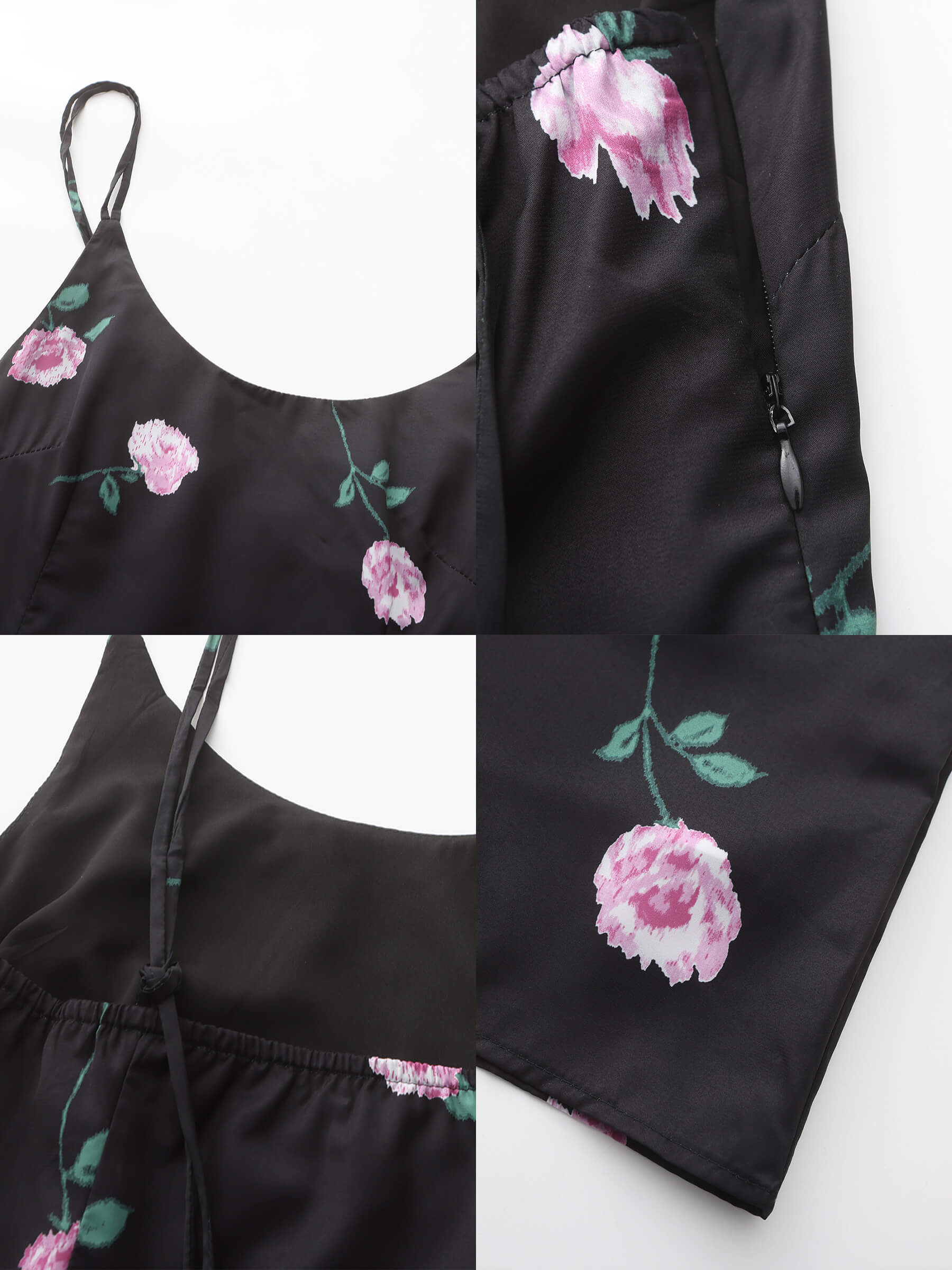 Rose Printed Fitted Sling Dress - Image 14